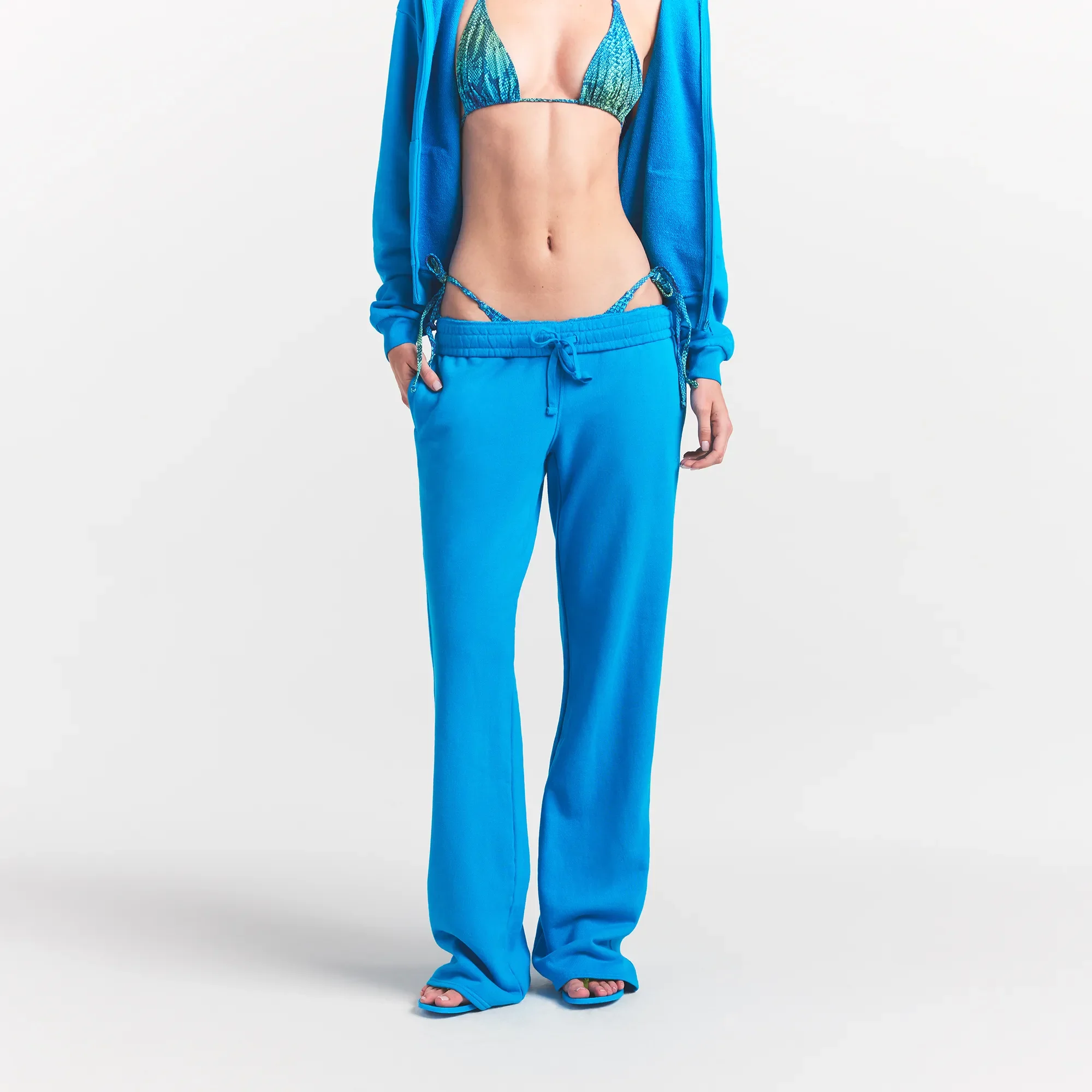FRENCH TERRY STRAIGHT LEG PANT | CERULEAN - Image 3