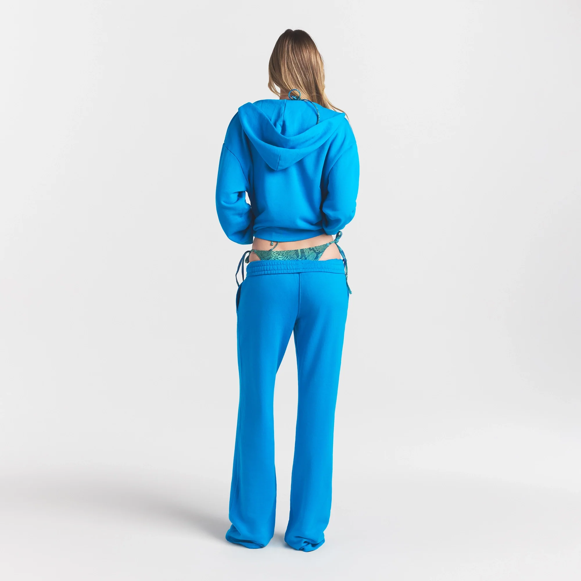 FRENCH TERRY ZIP UP HOODIE | CERULEAN - Image 4