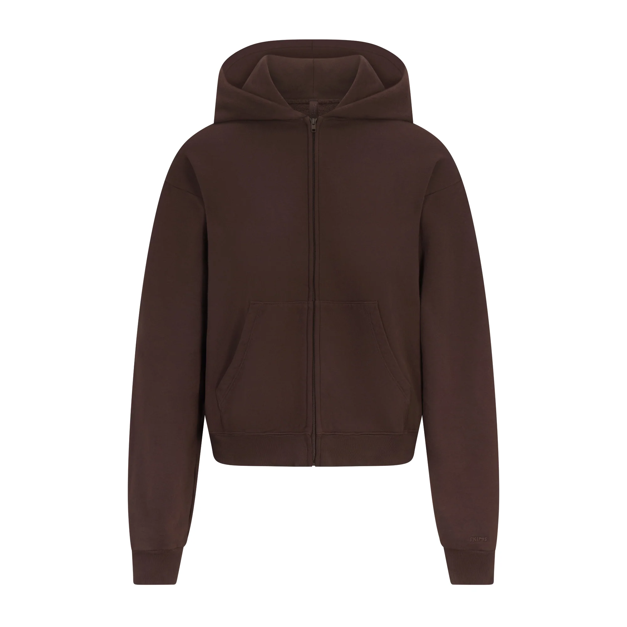 FRENCH TERRY ZIP UP HOODIE | ESPRESSO
