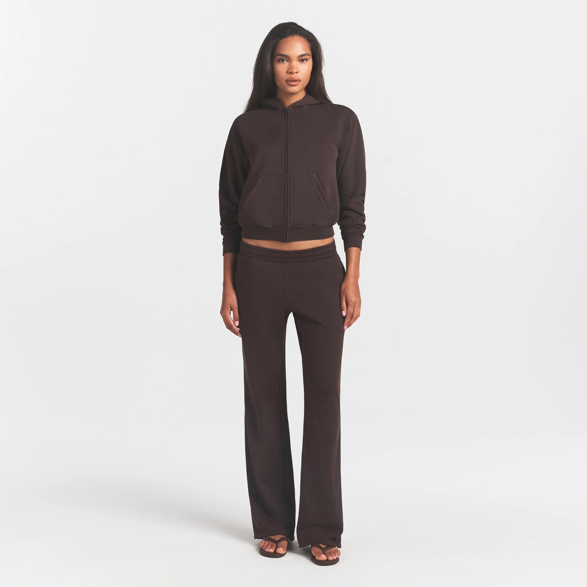 FRENCH TERRY ZIP UP HOODIE | ESPRESSO - Image 2