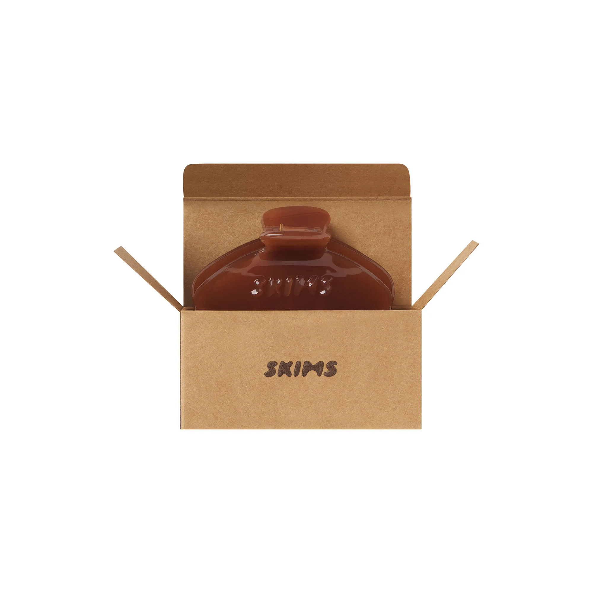 GETTING READY ACCESSORIES EMBOSSED LOGO MINI CLAW CLIP | ALMOND - Image 2