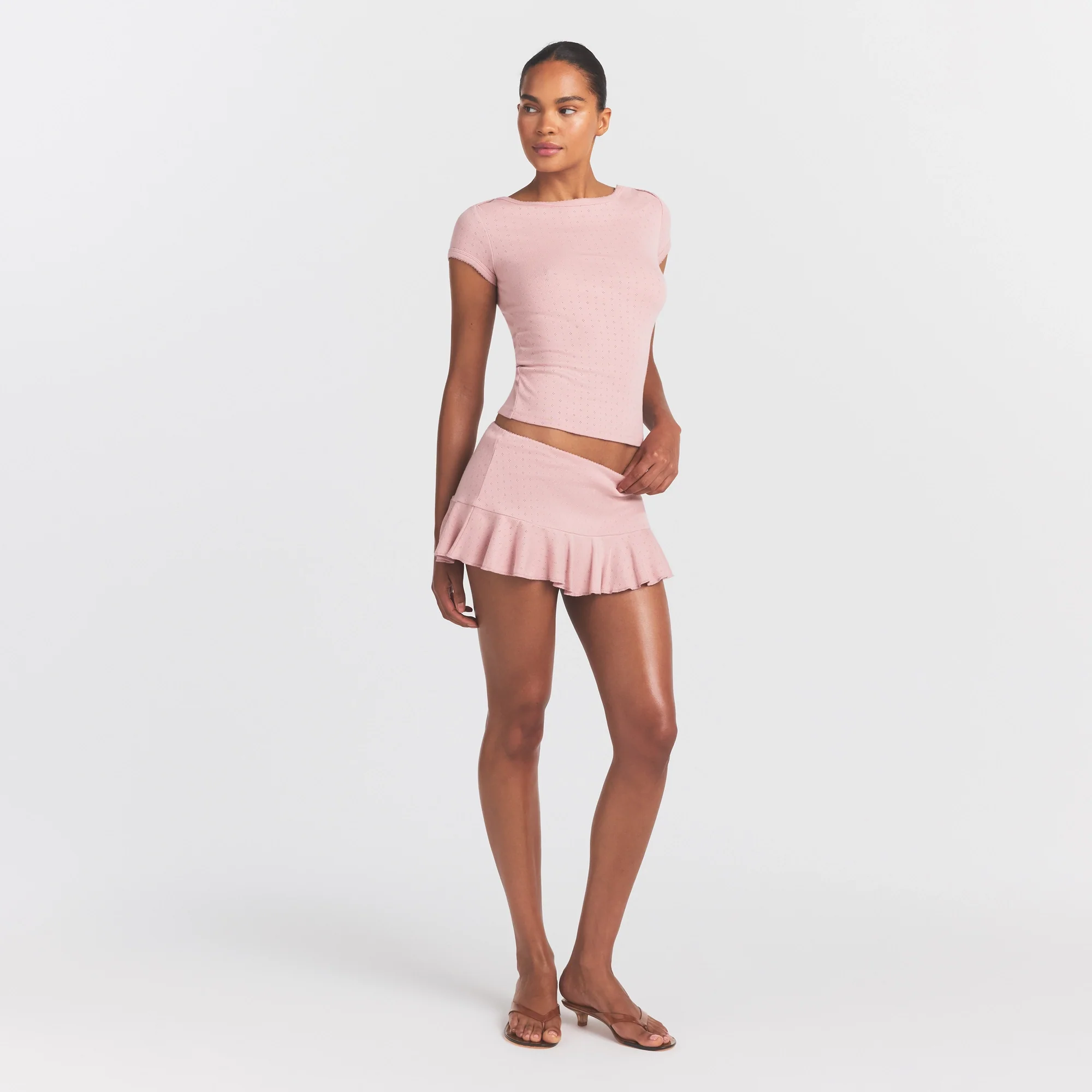 HEAVY POINTELLE BOATNECK TEE | MORGANITE - Image 2