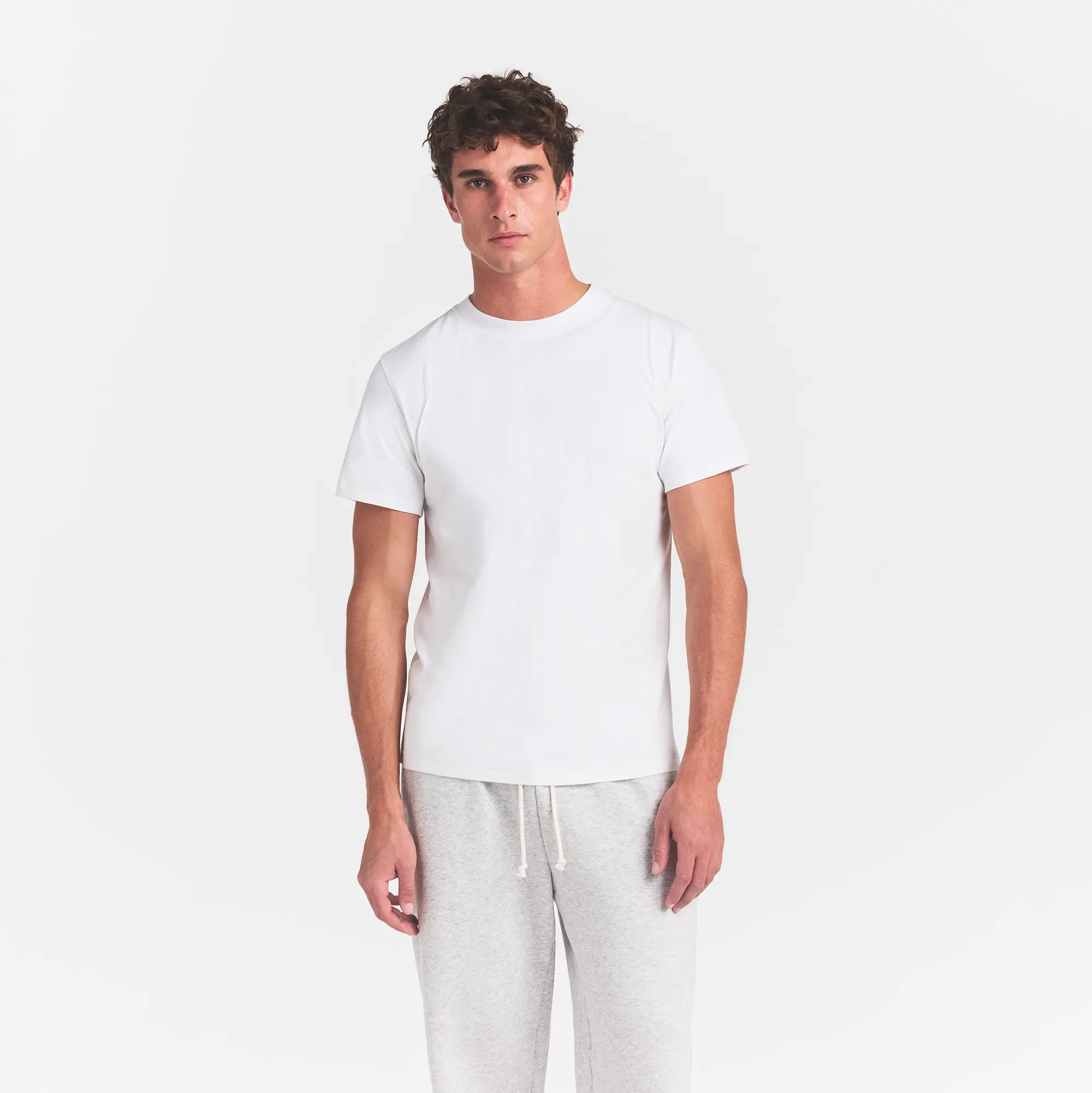 HEAVYWEIGHT COTTON MENS CLASSIC CREWNECK | CHALK - Image 3