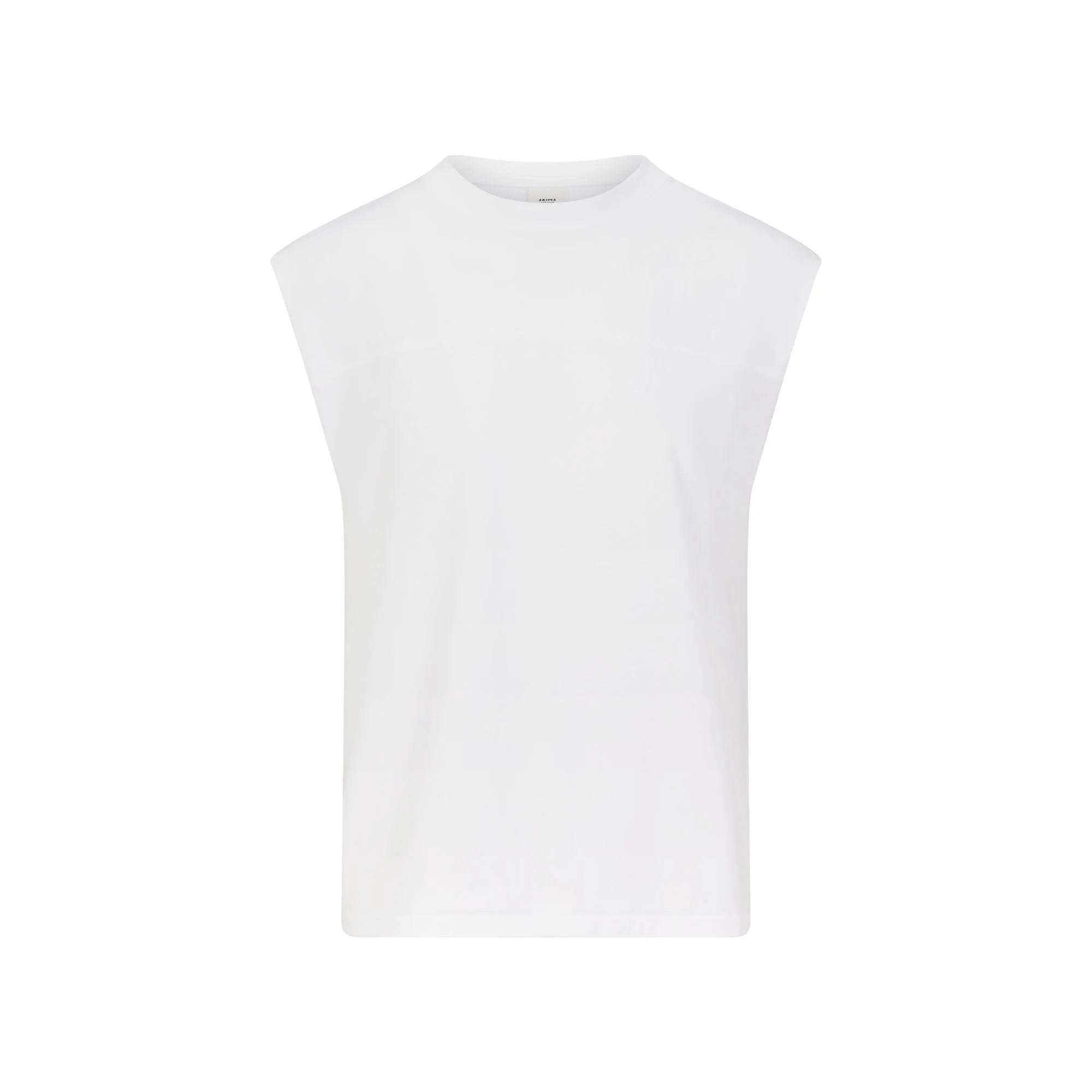HEAVYWEIGHT COTTON MENS CROPPED MUSCLE TANK | CHALK