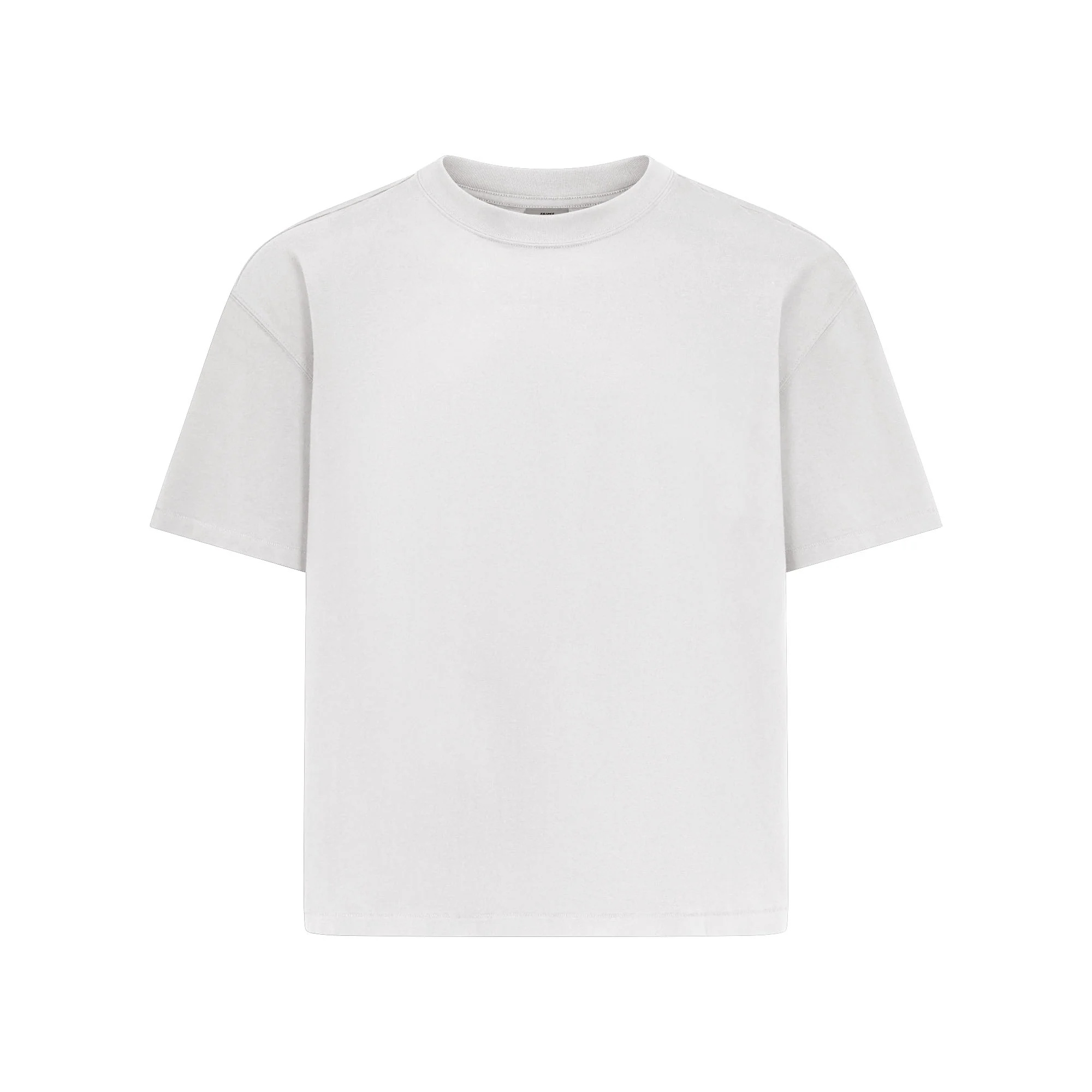 HEAVYWEIGHT COTTON MENS RELAXED CROPPED CREWNECK | CHALK