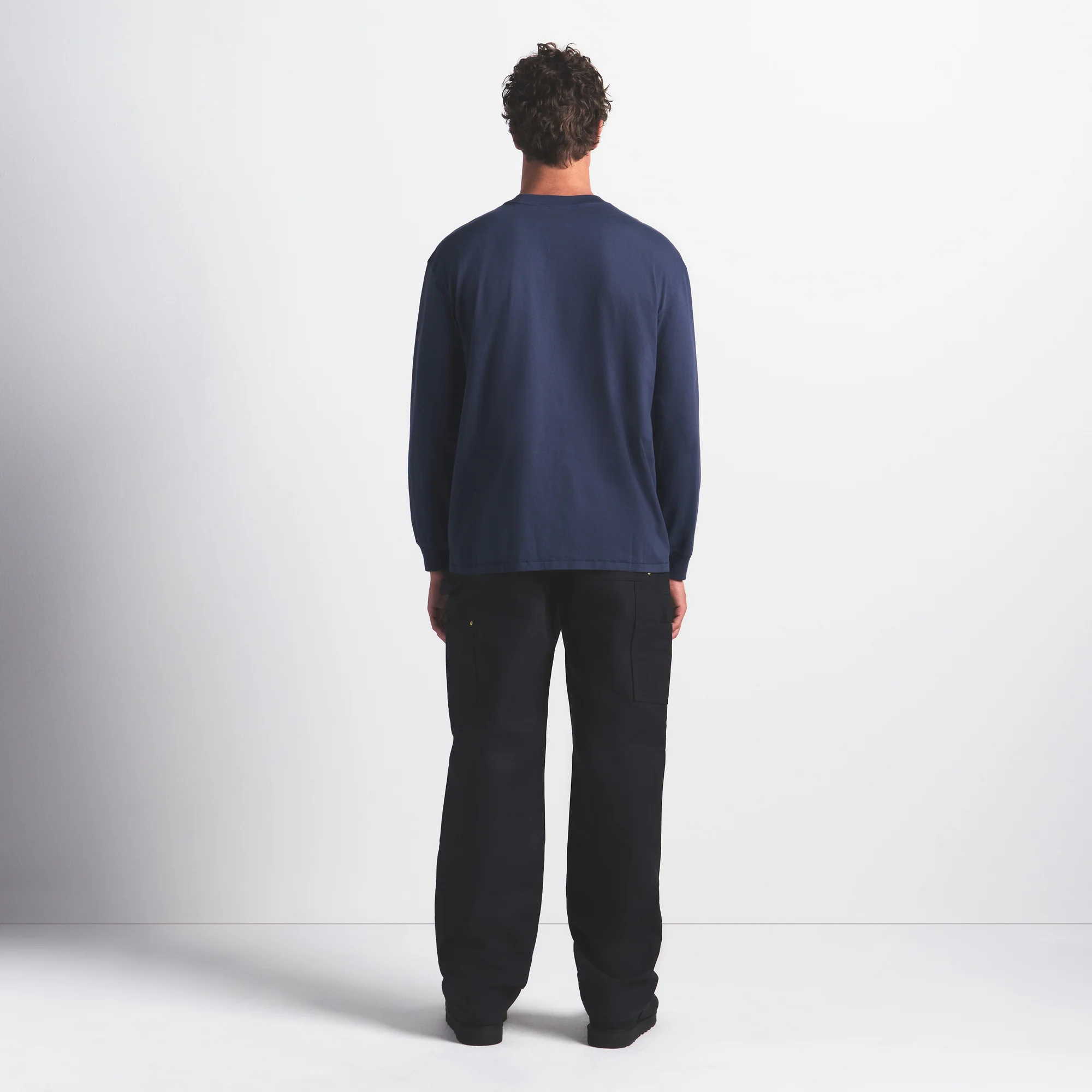 HEAVYWEIGHT COTTON MENS RELAXED LONG SLEEVE T-SHIRT | DAMSON - Image 4