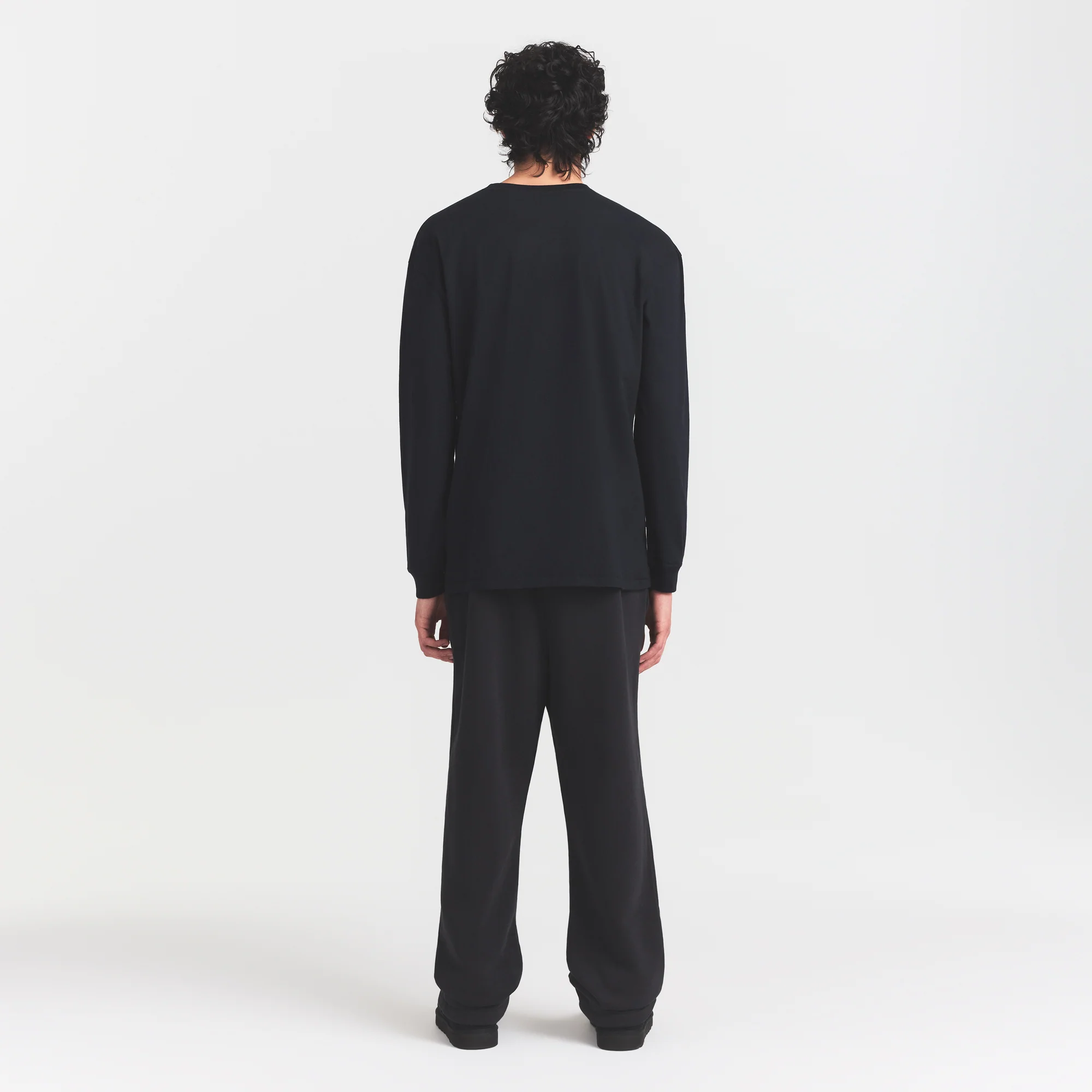 HEAVYWEIGHT COTTON MENS RELAXED LONG SLEEVE T-SHIRT | OBSIDIAN - Image 5