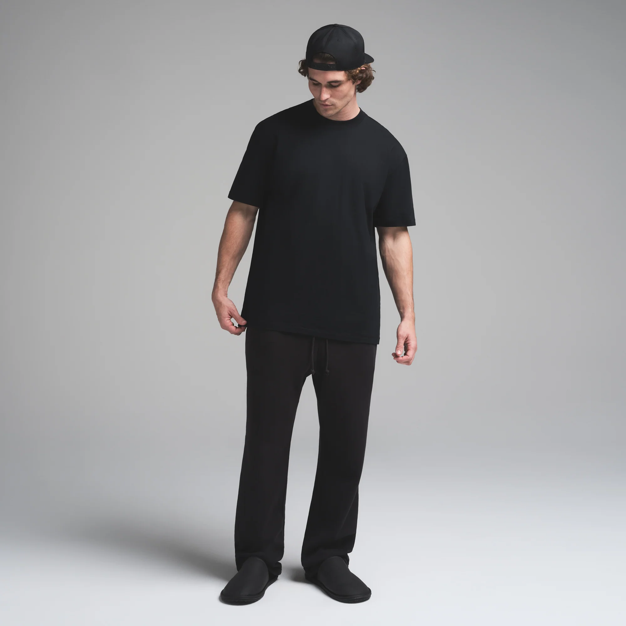 HEAVYWEIGHT COTTON MENS RELAXED T-SHIRT | OBSIDIAN - Image 4