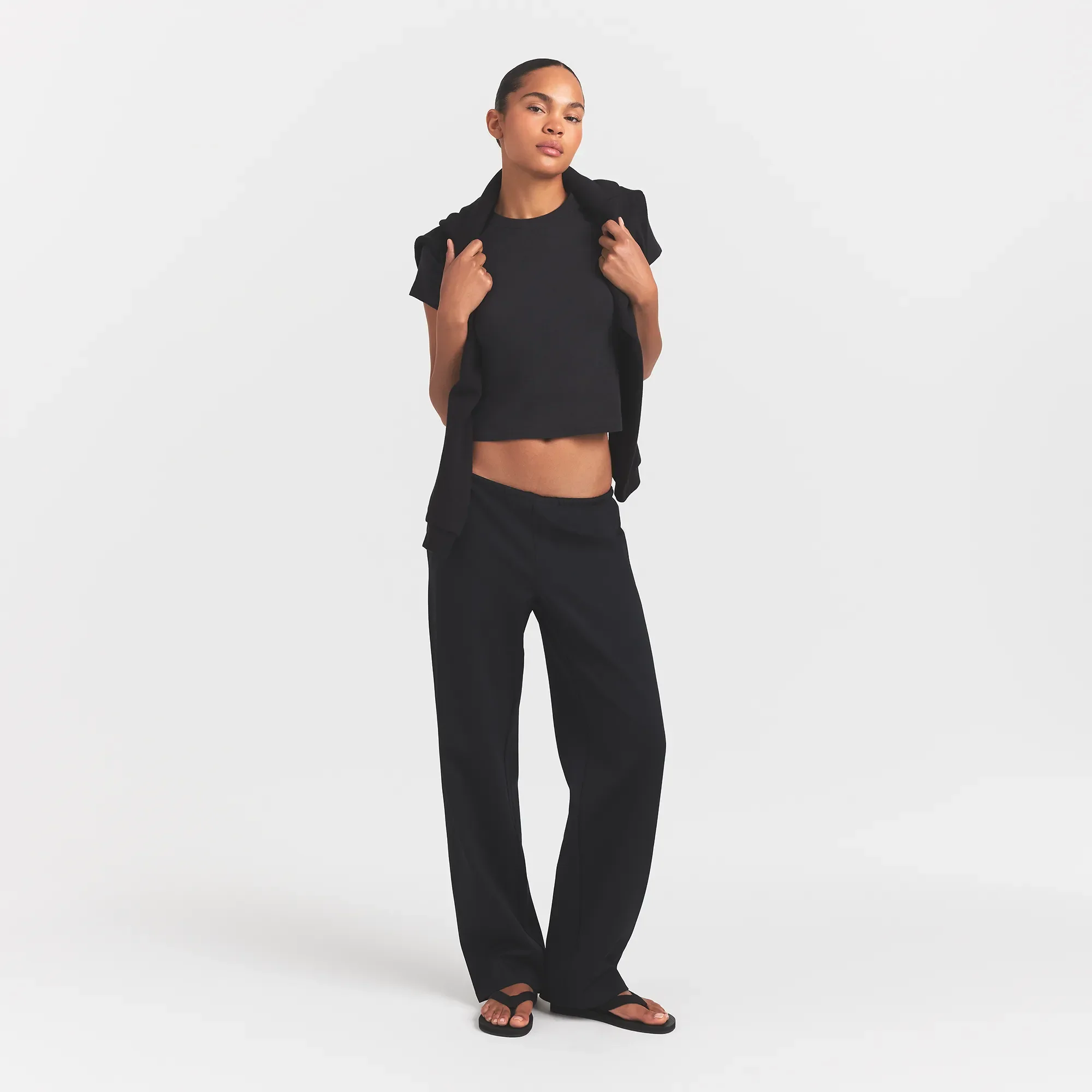 HEAVYWEIGHT CREPE STRAIGHT LEG PANT | OBSIDIAN - Image 2