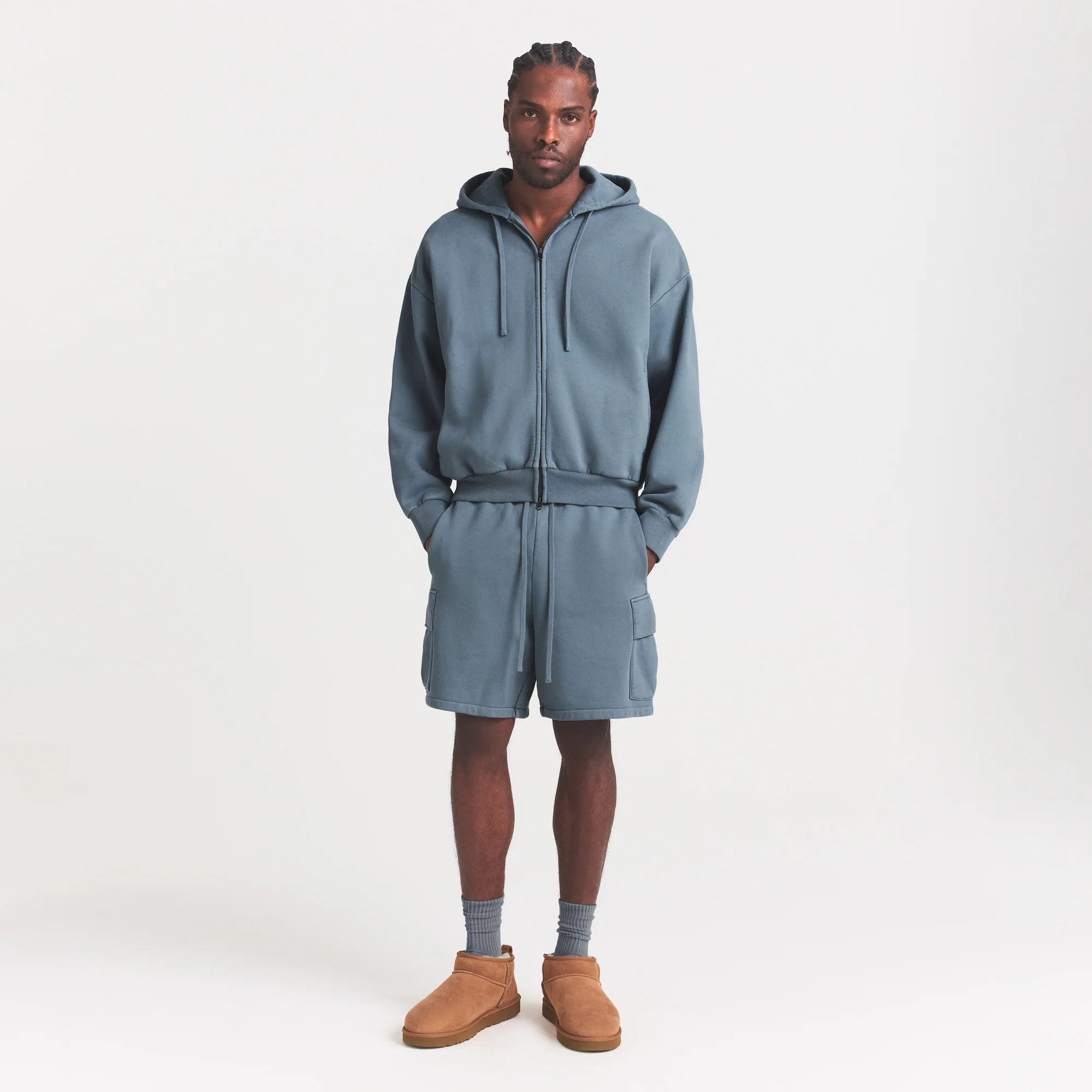HEAVYWEIGHT FLEECE MENS CARGO SHORT | KYANITE - Image 2