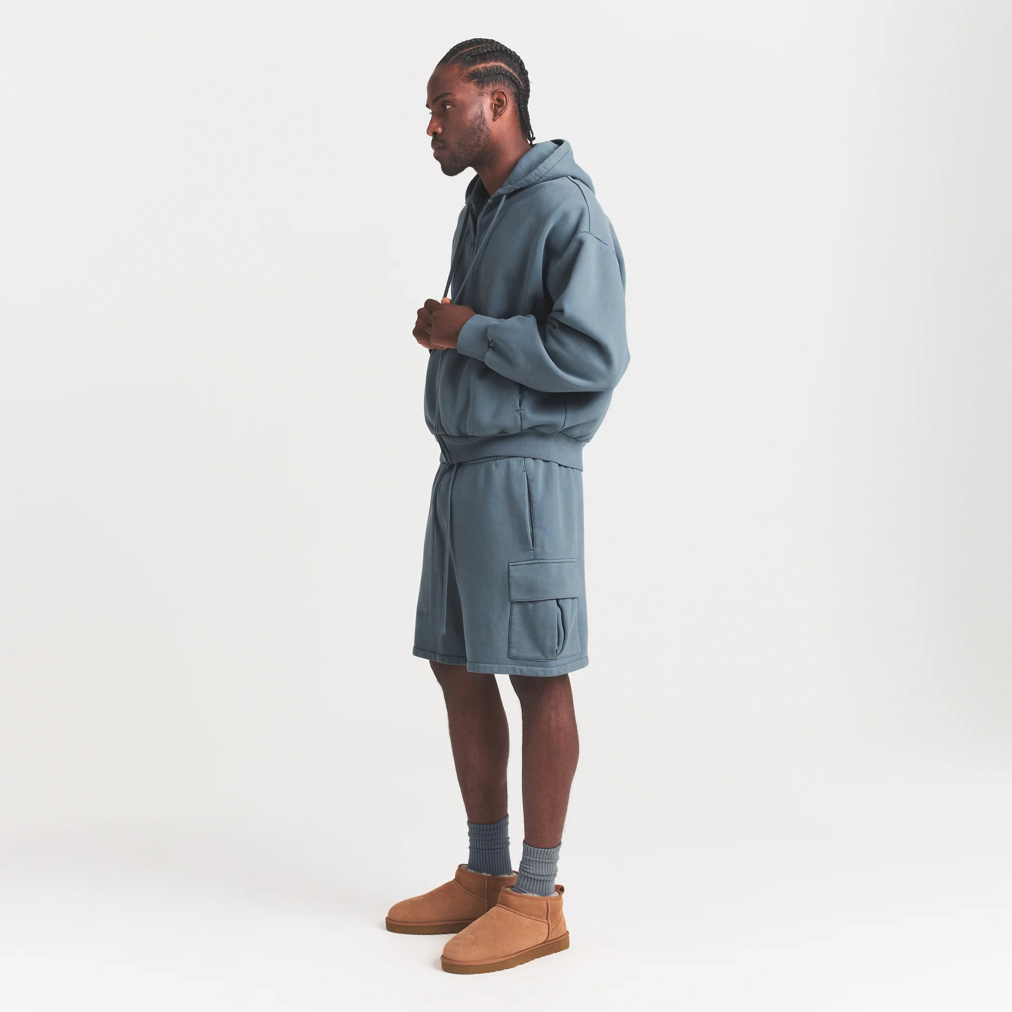 HEAVYWEIGHT FLEECE MENS CARGO SHORT | KYANITE - Image 3