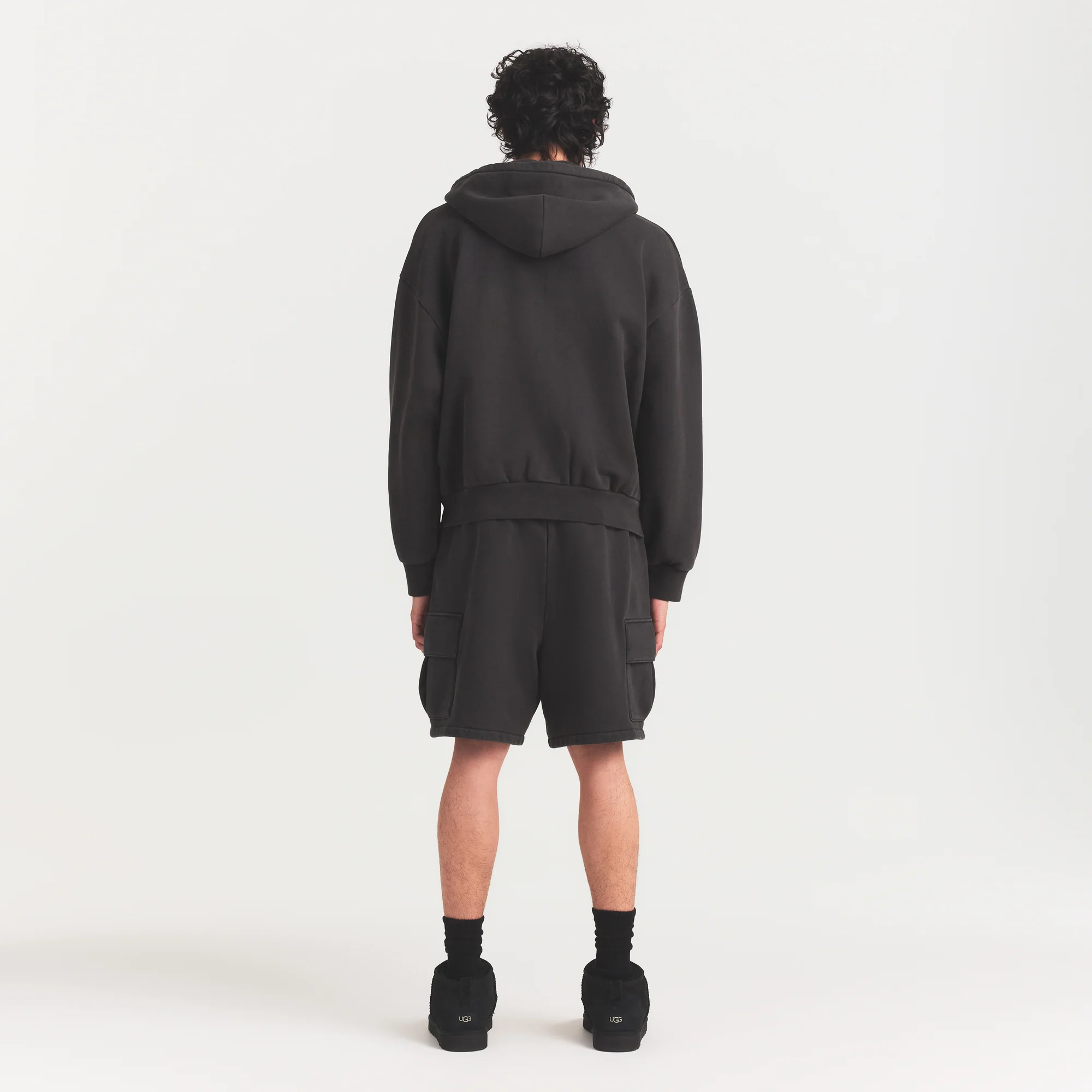 HEAVYWEIGHT FLEECE MENS CARGO SHORT | WASHED ONYX - Image 5