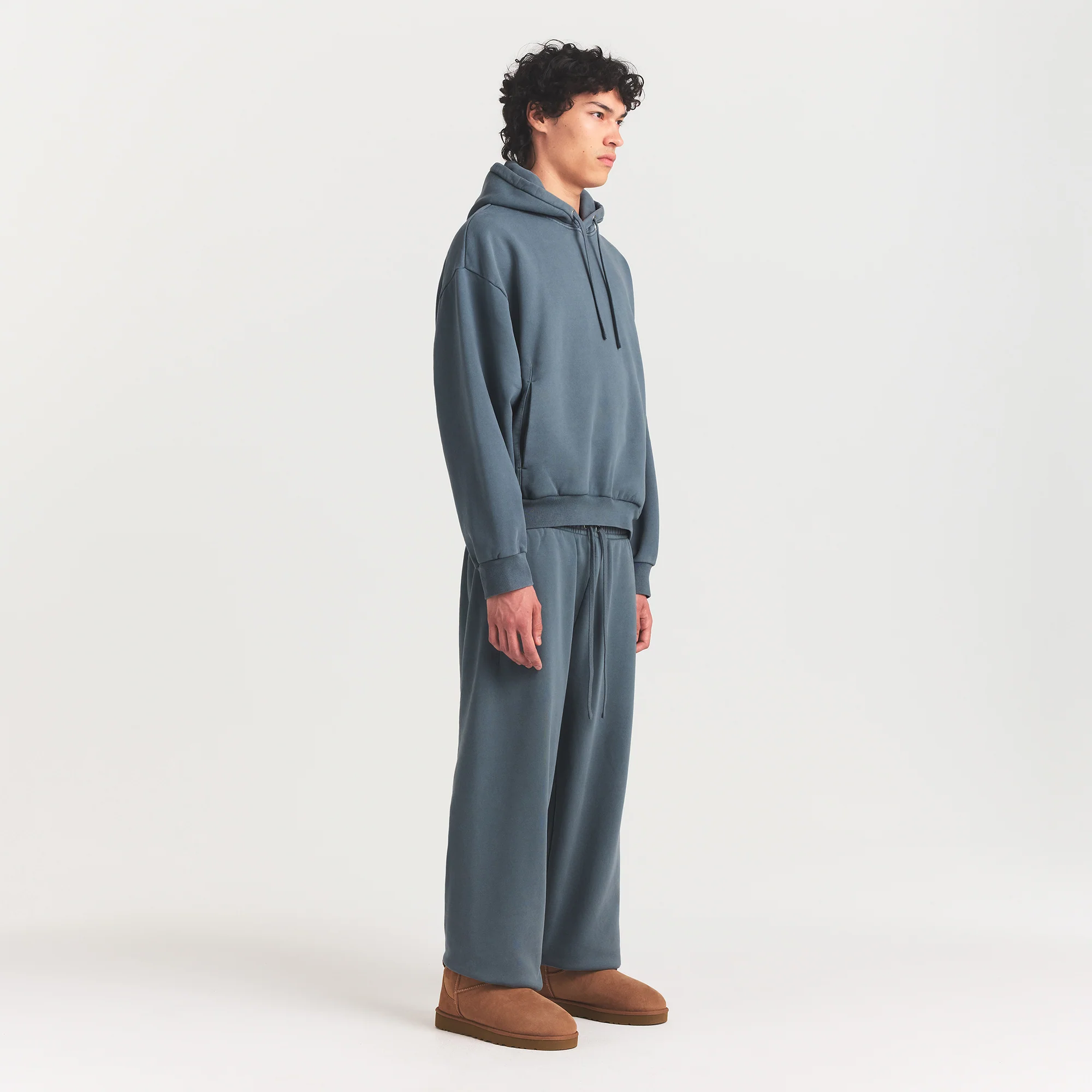 HEAVYWEIGHT FLEECE MENS HOODIE | KYANITE - Image 4