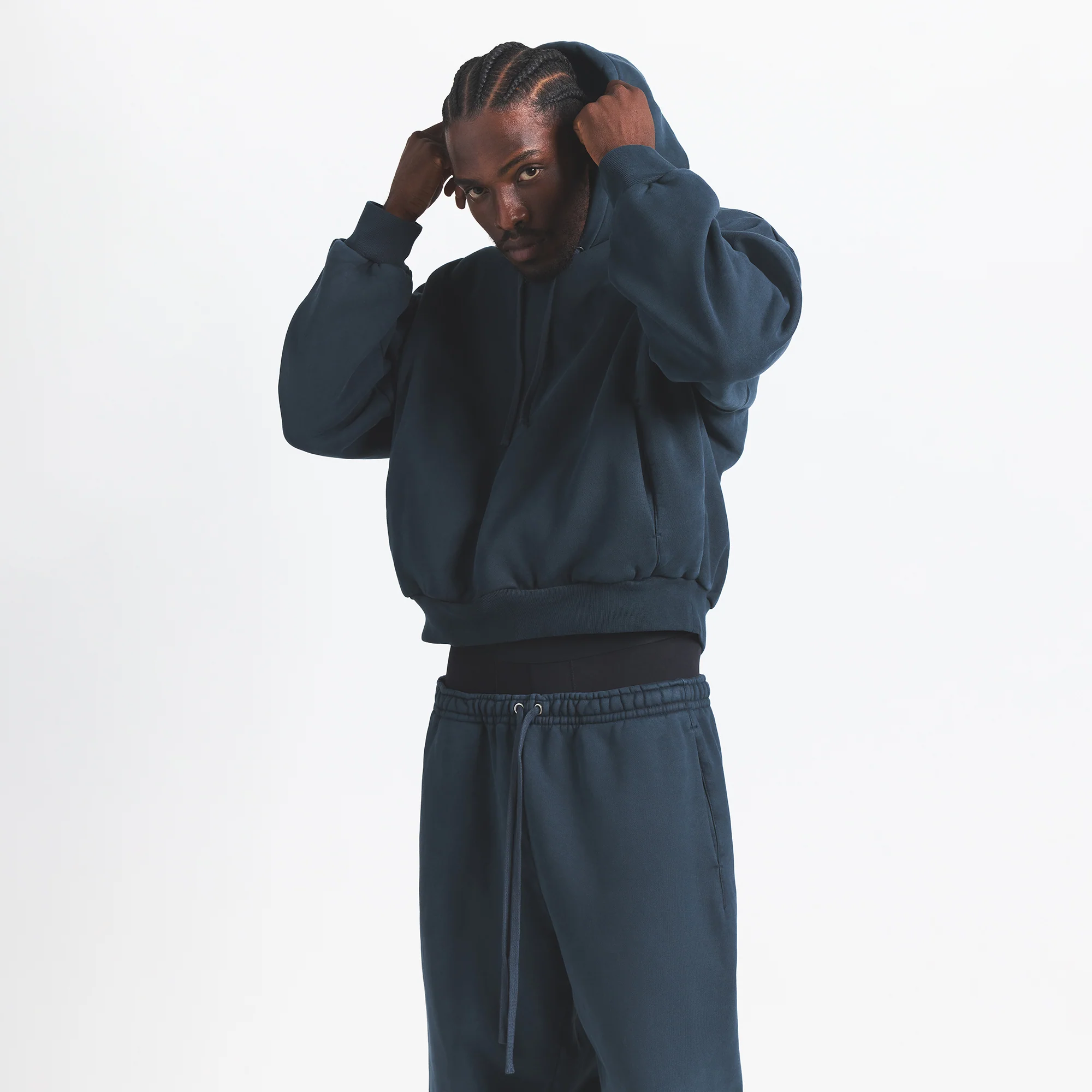 HEAVYWEIGHT FLEECE MENS HOODIE | NAVY - Image 4