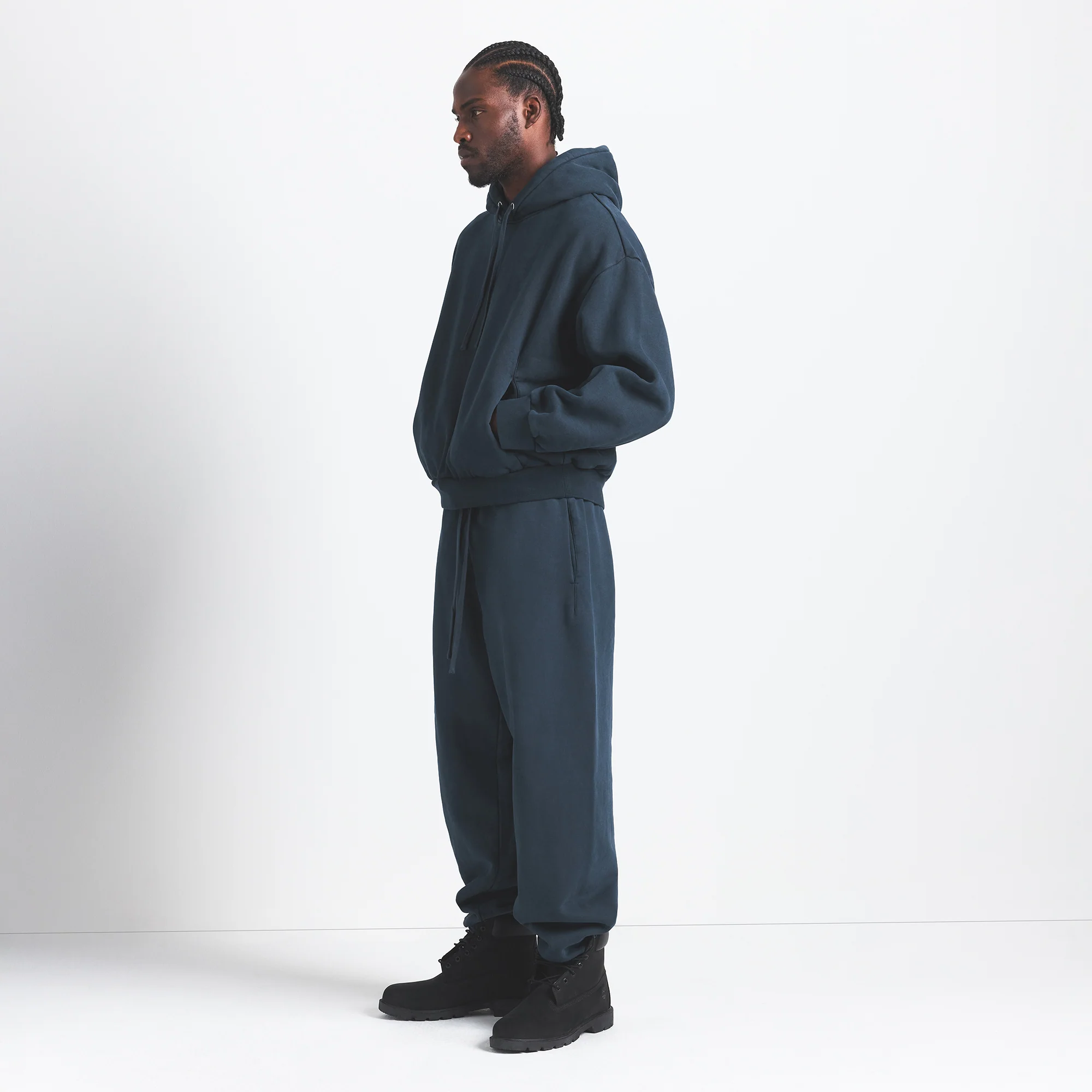 HEAVYWEIGHT FLEECE MENS HOODIE | NAVY - Image 6
