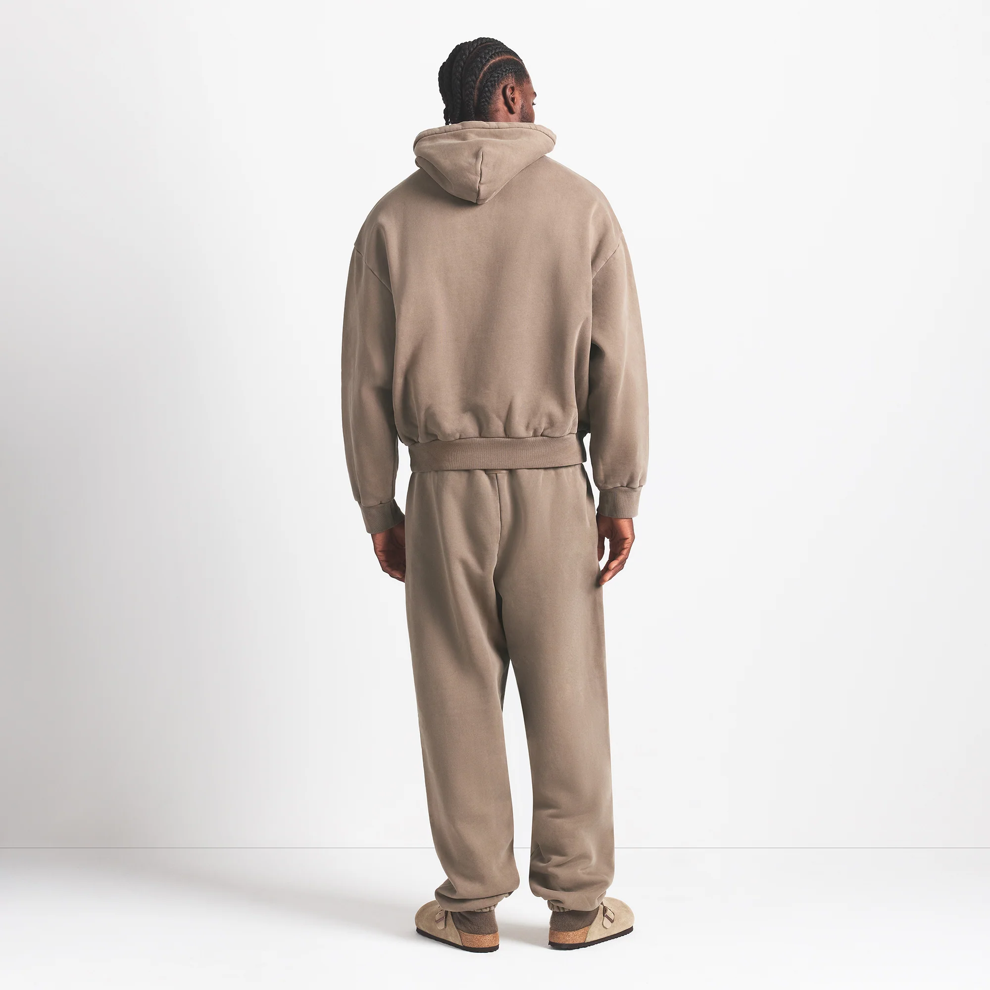 HEAVYWEIGHT FLEECE MENS HOODIE | TRUFFLE - Image 5
