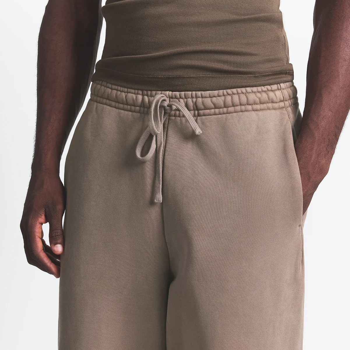 HEAVYWEIGHT FLEECE MENS STRAIGHT LEG PANT | TRUFFLE - Image 3
