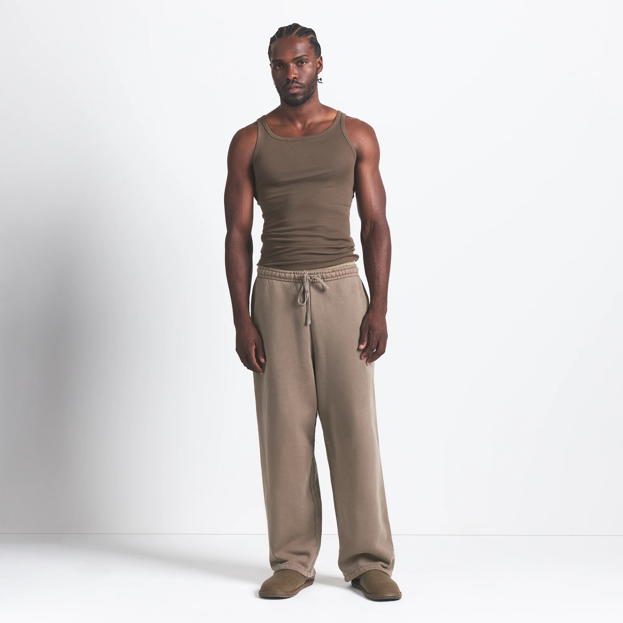 HEAVYWEIGHT FLEECE MENS STRAIGHT LEG PANT | TRUFFLE - Image 4