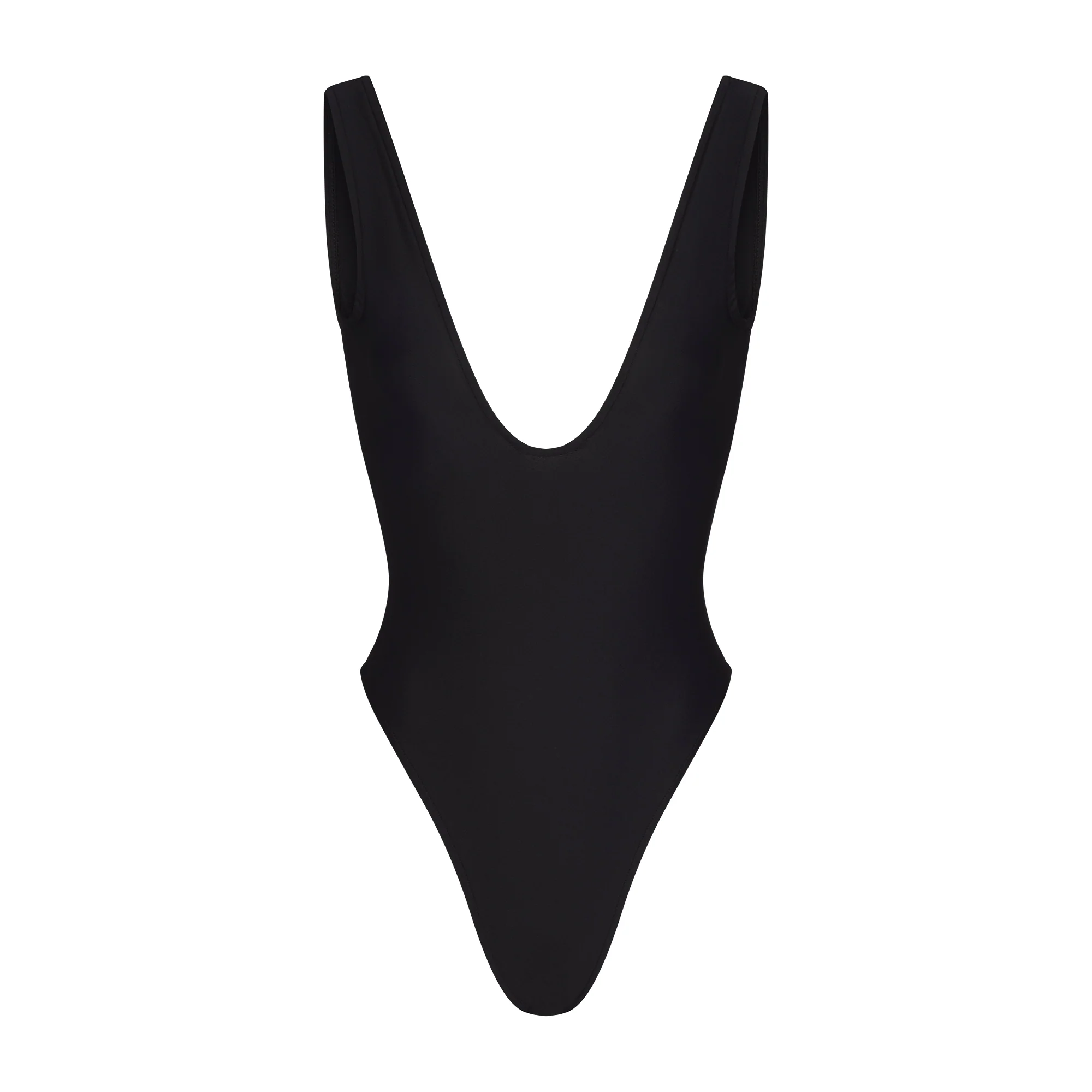 ICONIC SWIM PLUNGE ONE PIECE | OBSIDIAN