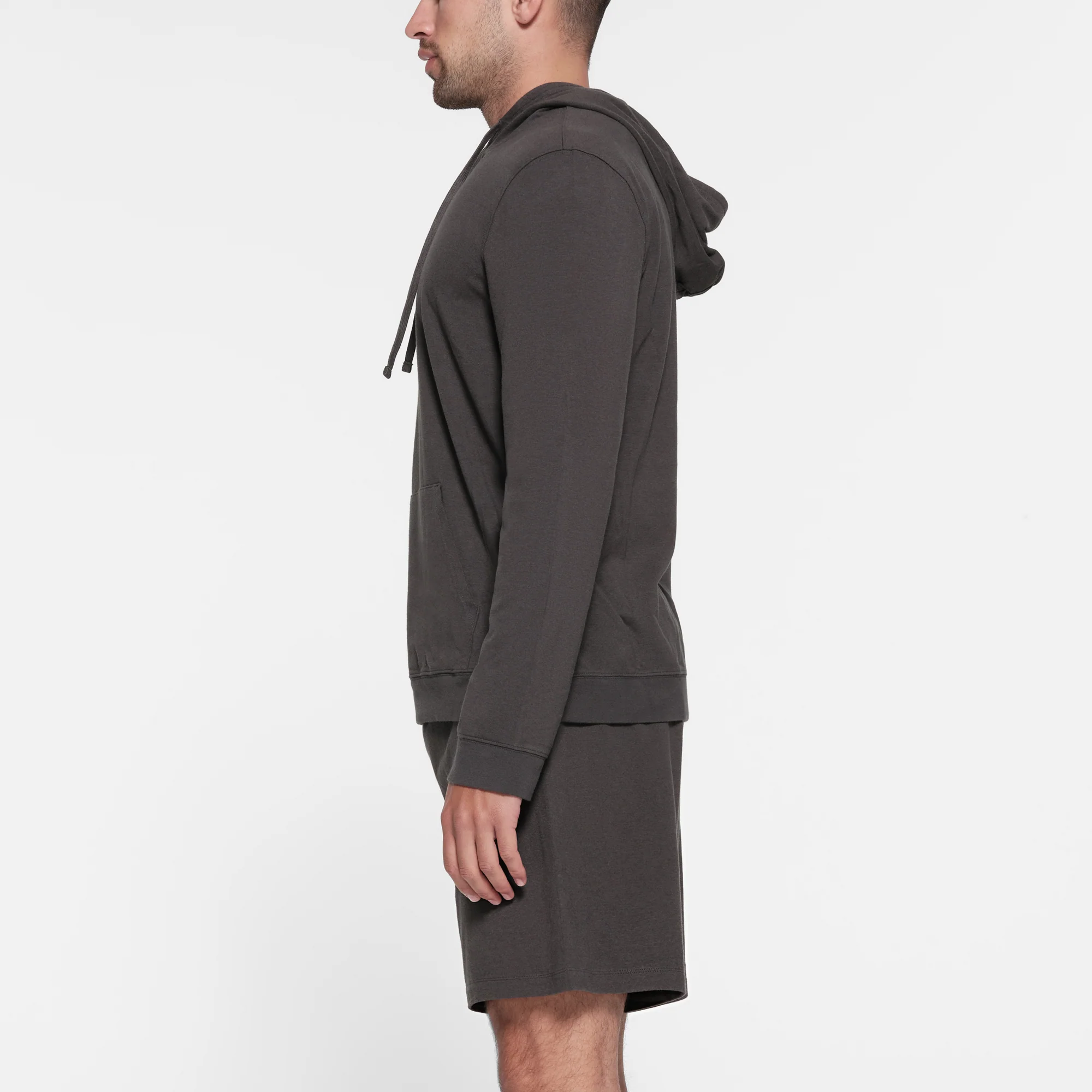 JERSEY LOUNGE MENS HOODIE | ASH - Image 3