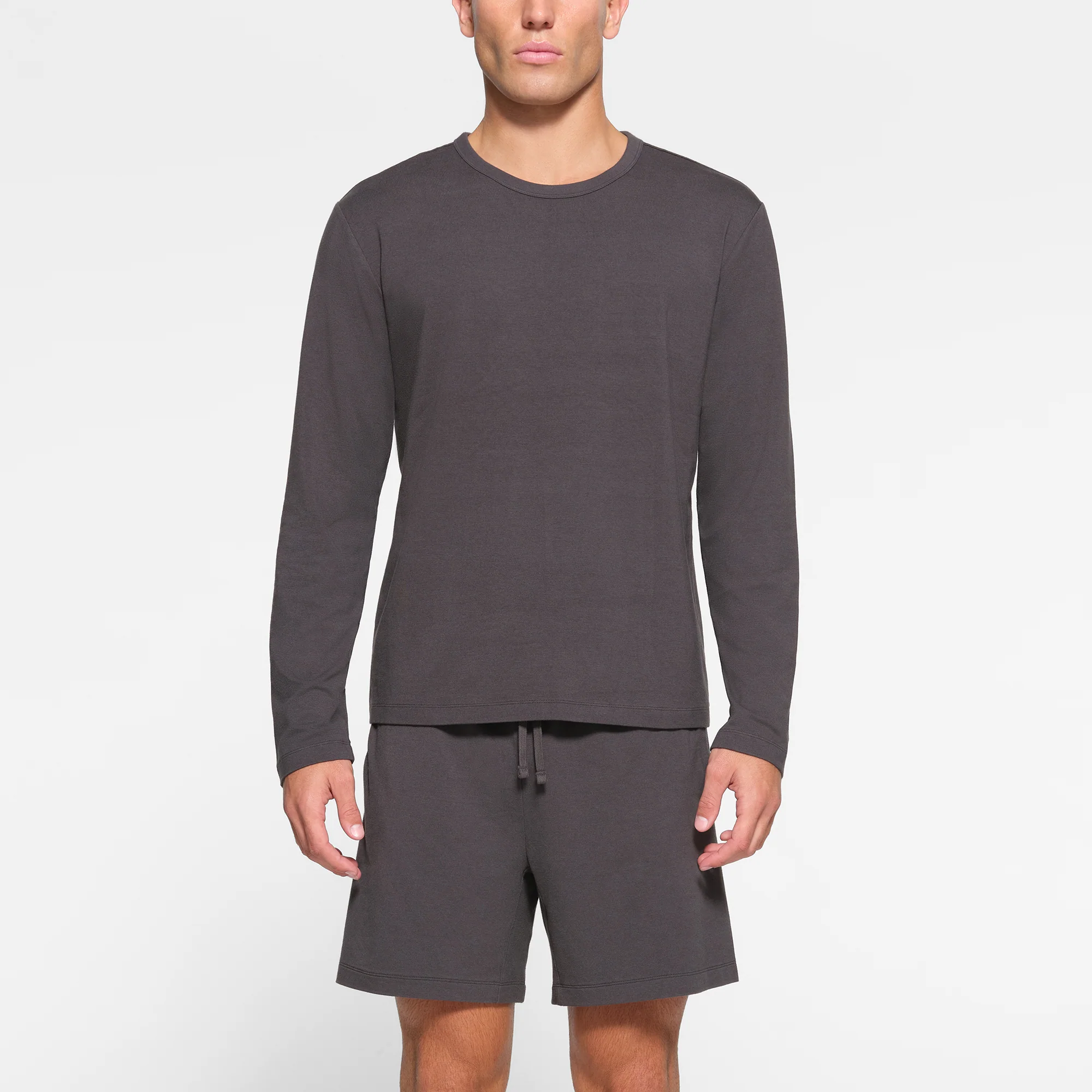 JERSEY LOUNGE MENS RELAXED LONG SLEEVE T-SHIRT | ASH - Image 2