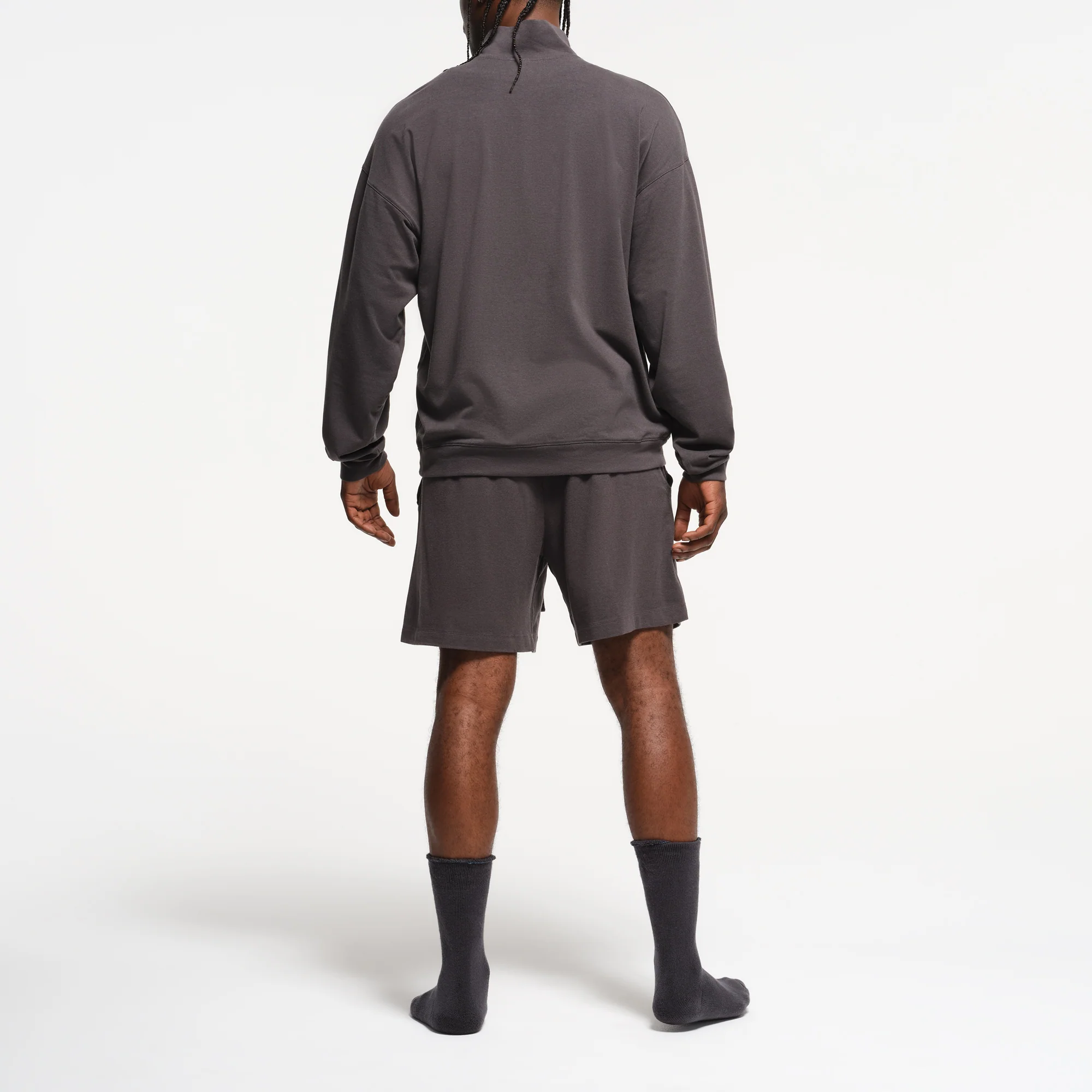 JERSEY LOUNGE MENS RELAXED QUARTER ZIP PULLOVER | ASH - Image 4