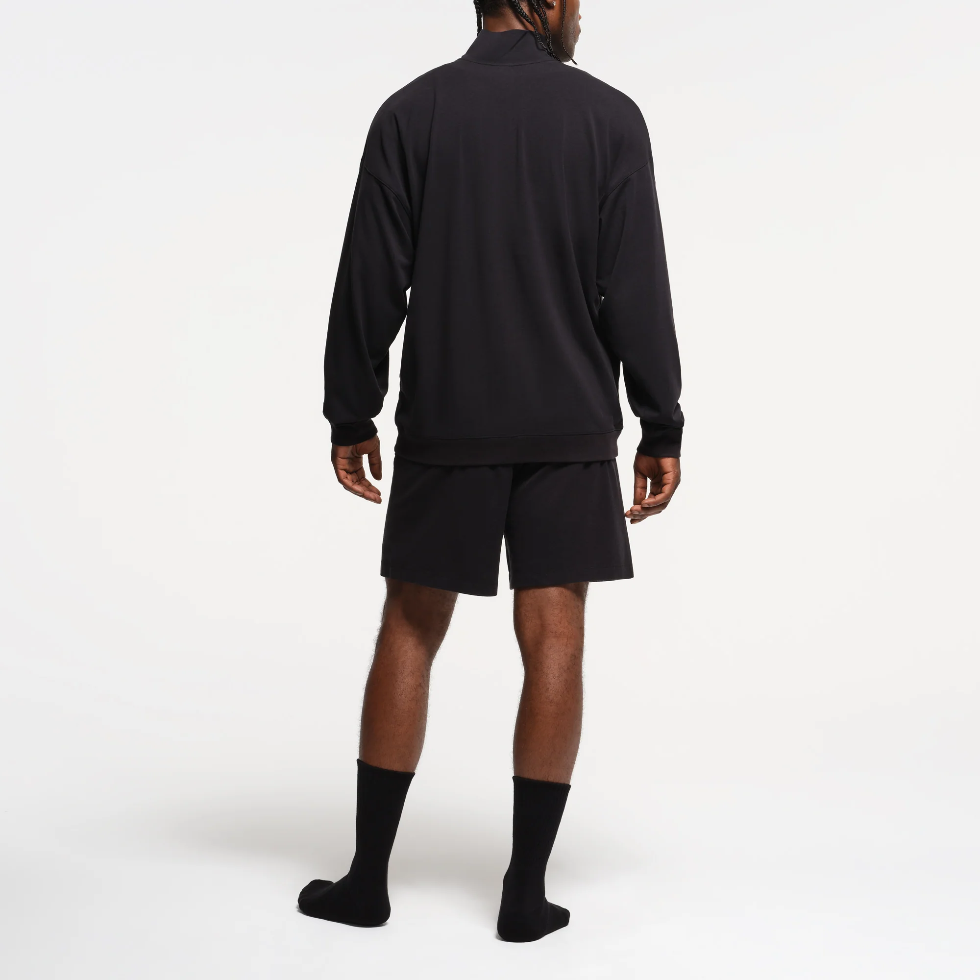 JERSEY LOUNGE MENS RELAXED QUARTER ZIP PULLOVER | OBSIDIAN - Image 4