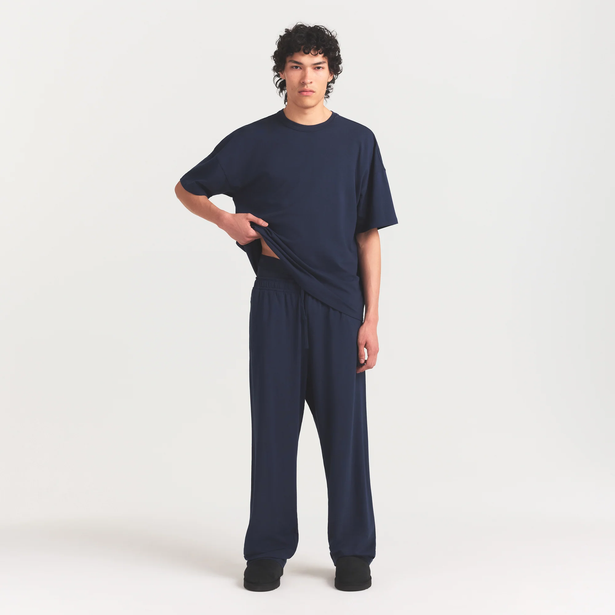 JERSEY LOUNGE MENS RELAXED STRAIGHT LEG PANT | NAVY - Image 2