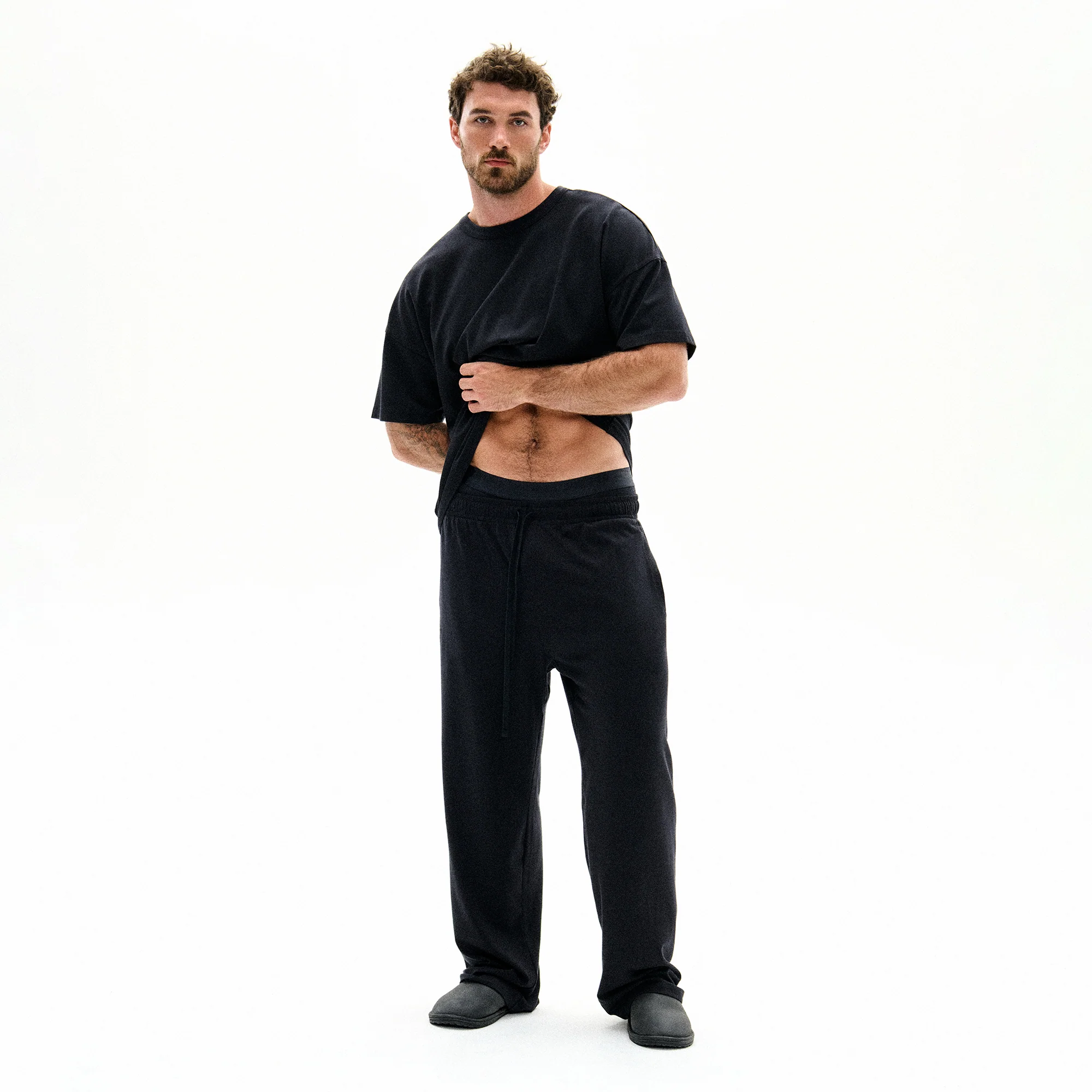 JERSEY LOUNGE MENS RELAXED STRAIGHT LEG PANT | OBSIDIAN - Image 5