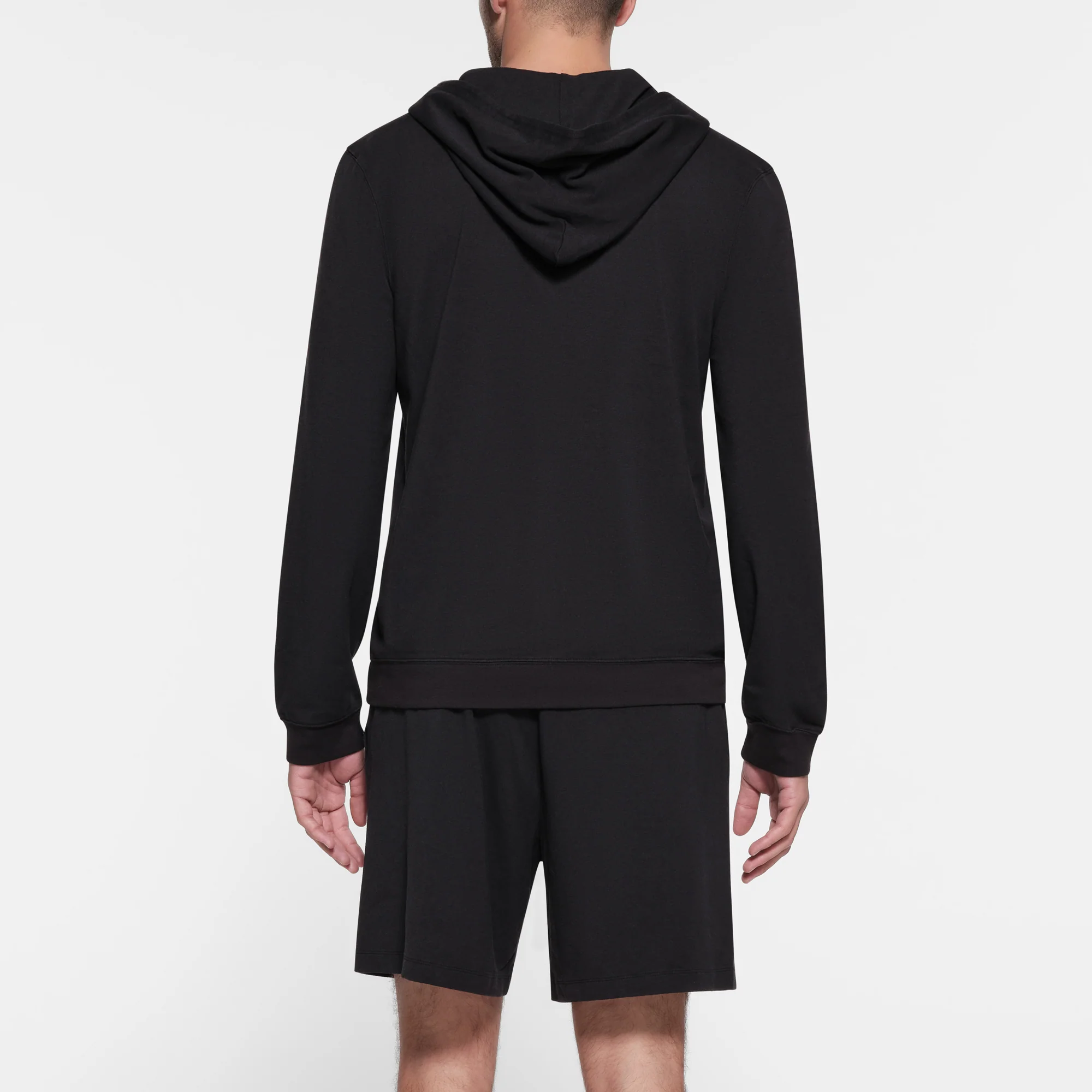 JERSEY LOUNGE MENS ZIP UP HOODIE | OBSIDIAN - Image 4