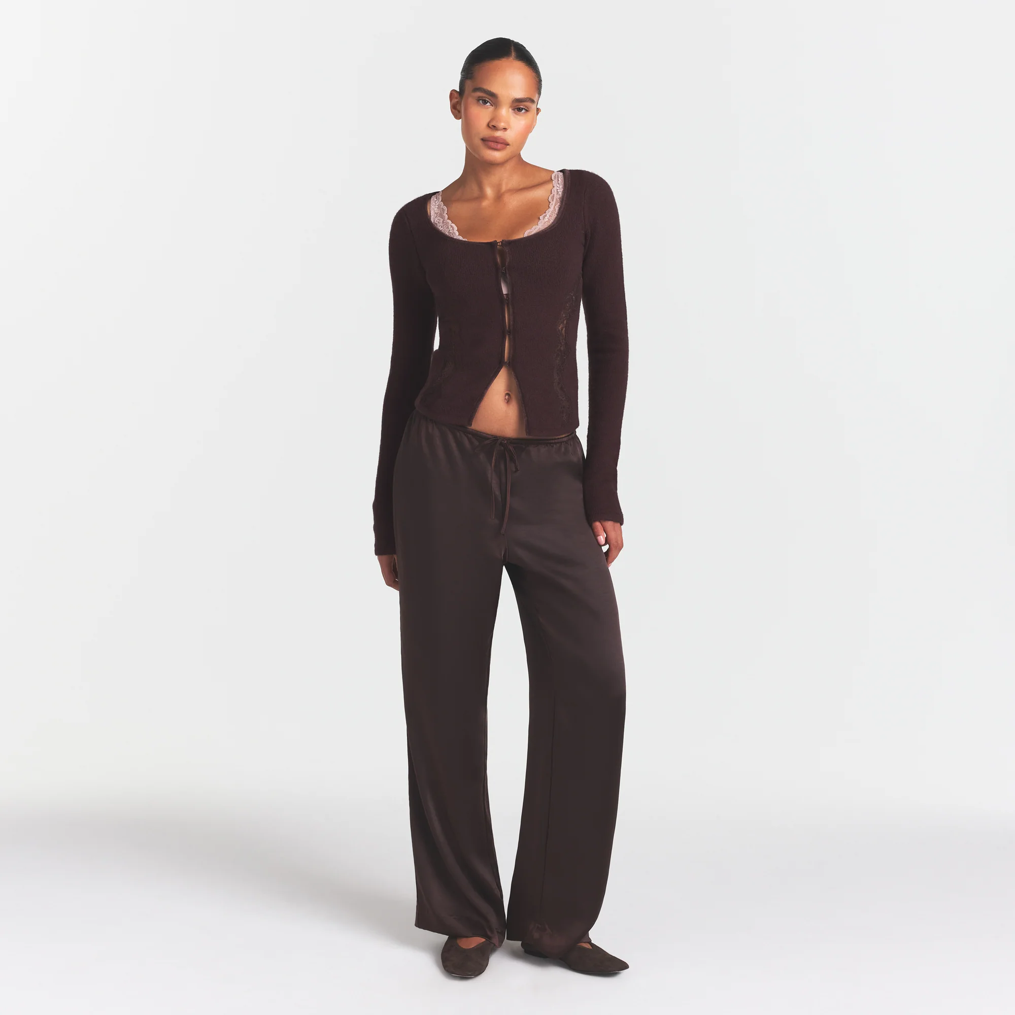 LACE KNIT LONG SLEEVE CARDIGAN | PHOENIX - Image 2
