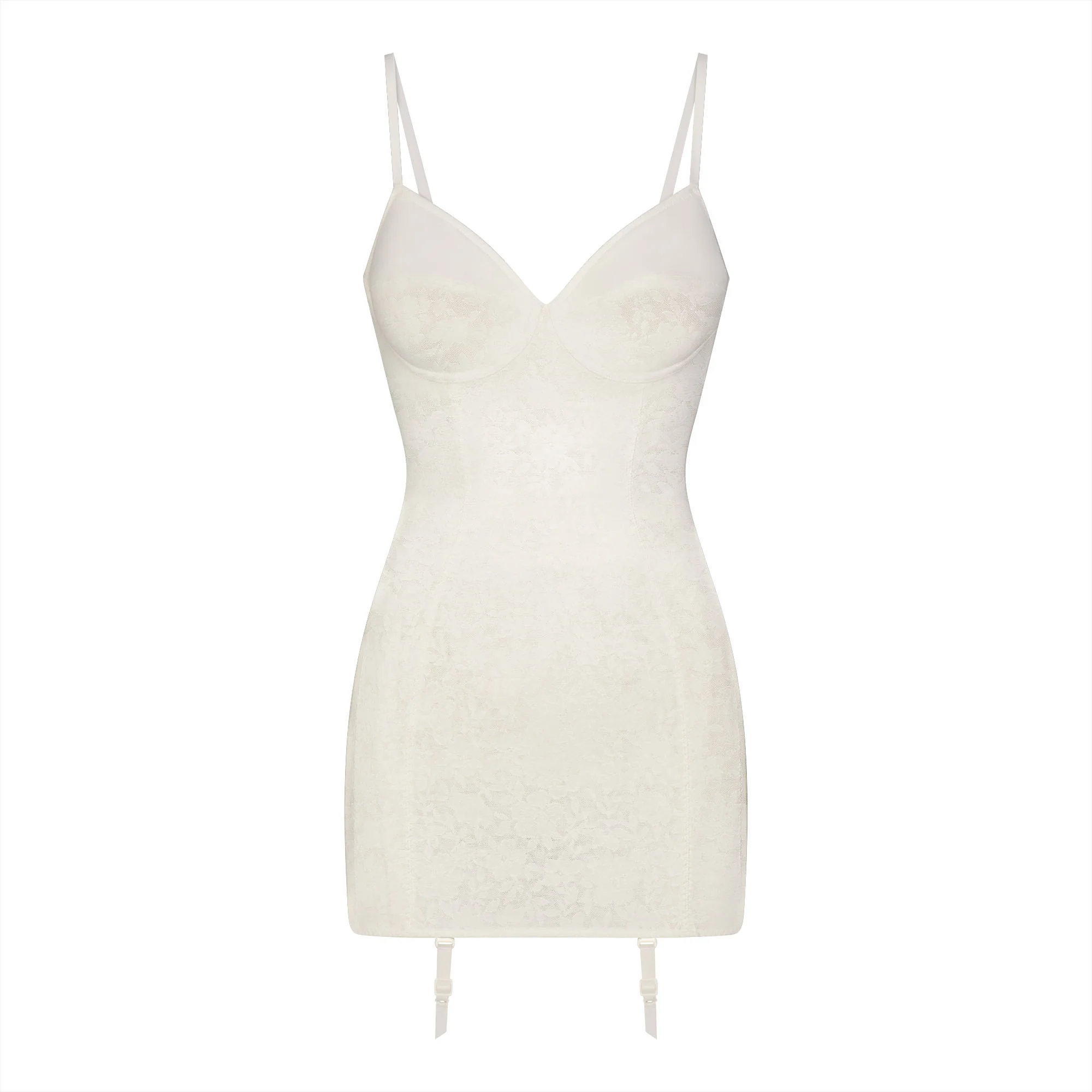 LACE SHAPEWEAR MINI SLIP DRESS | IVORY