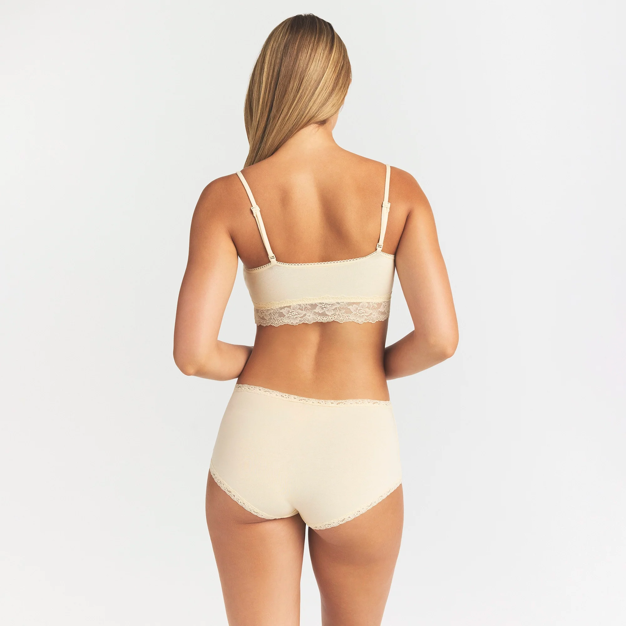 LIGHTWEIGHT COTTON LACE BOY SHORT | BUTTER TONAL - Image 4