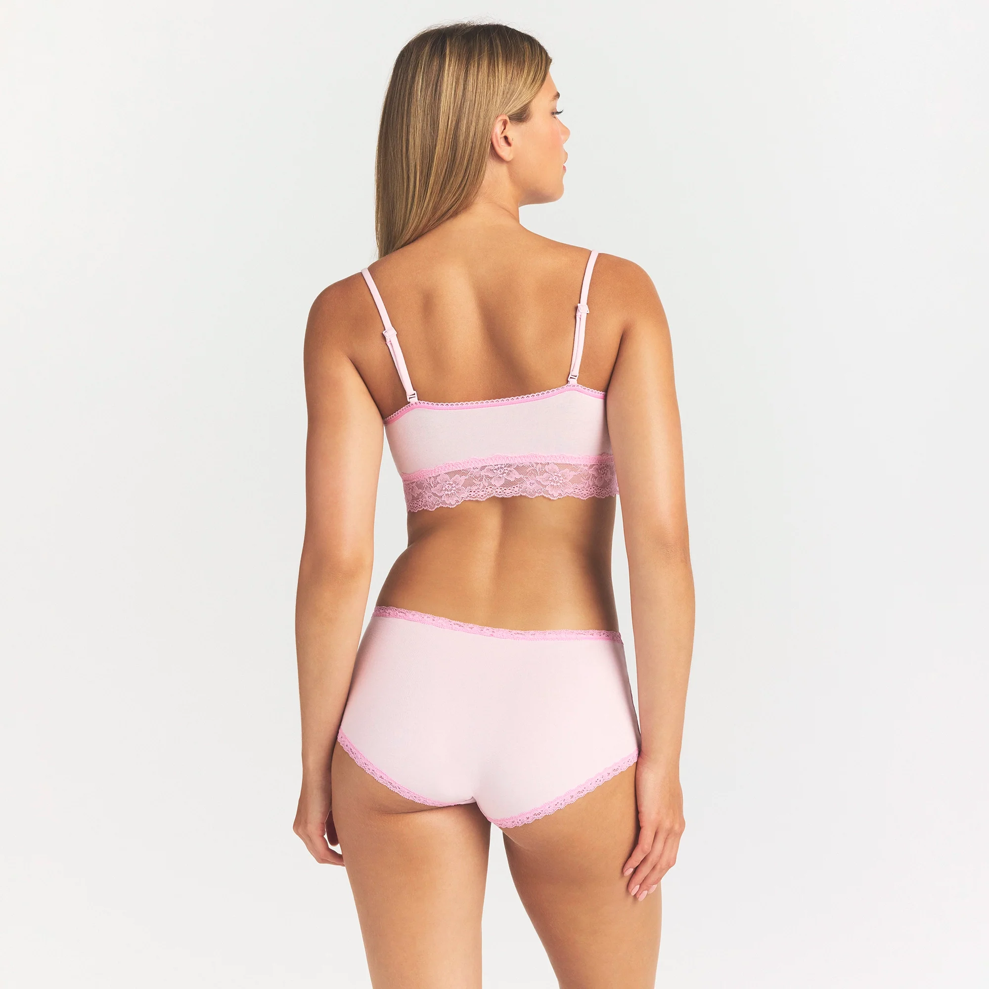 LIGHTWEIGHT COTTON LACE BOY SHORT | CHERRY BLOSSOM - Image 4