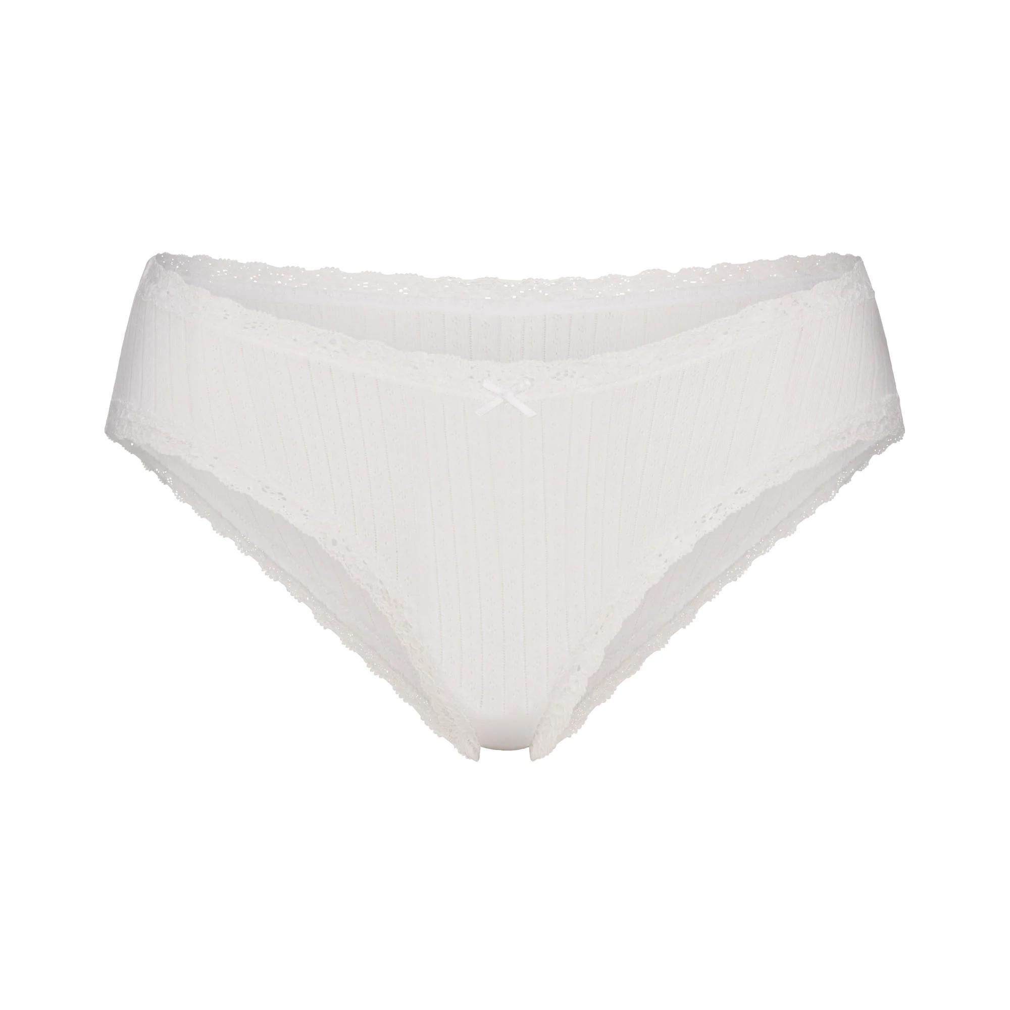 LIGHTWEIGHT COTTON LACE BRIEF | SNOW