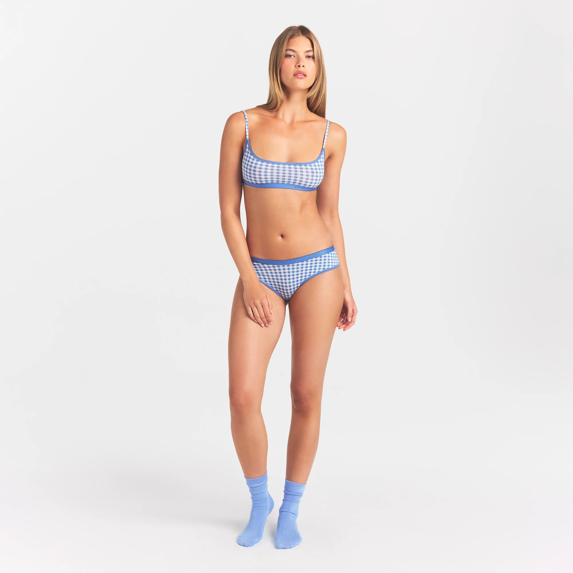 LIGHTWEIGHT COTTON LOGO PICOT HIPSTER | ARCTIC GINGHAM - Image 2