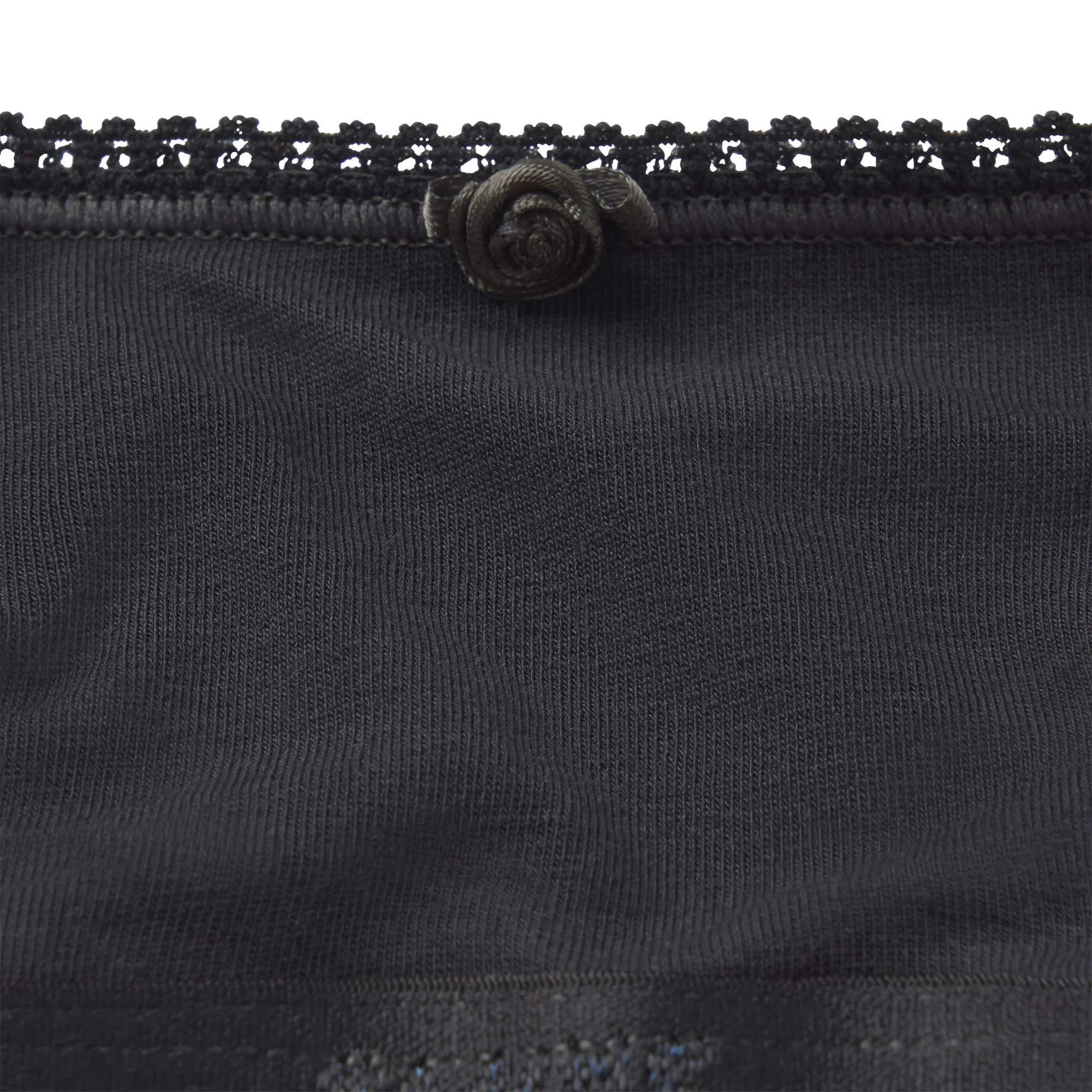 LIGHTWEIGHT COTTON LOGO PICOT SCOOP BRALETTE | SOOT TONAL - Image 5