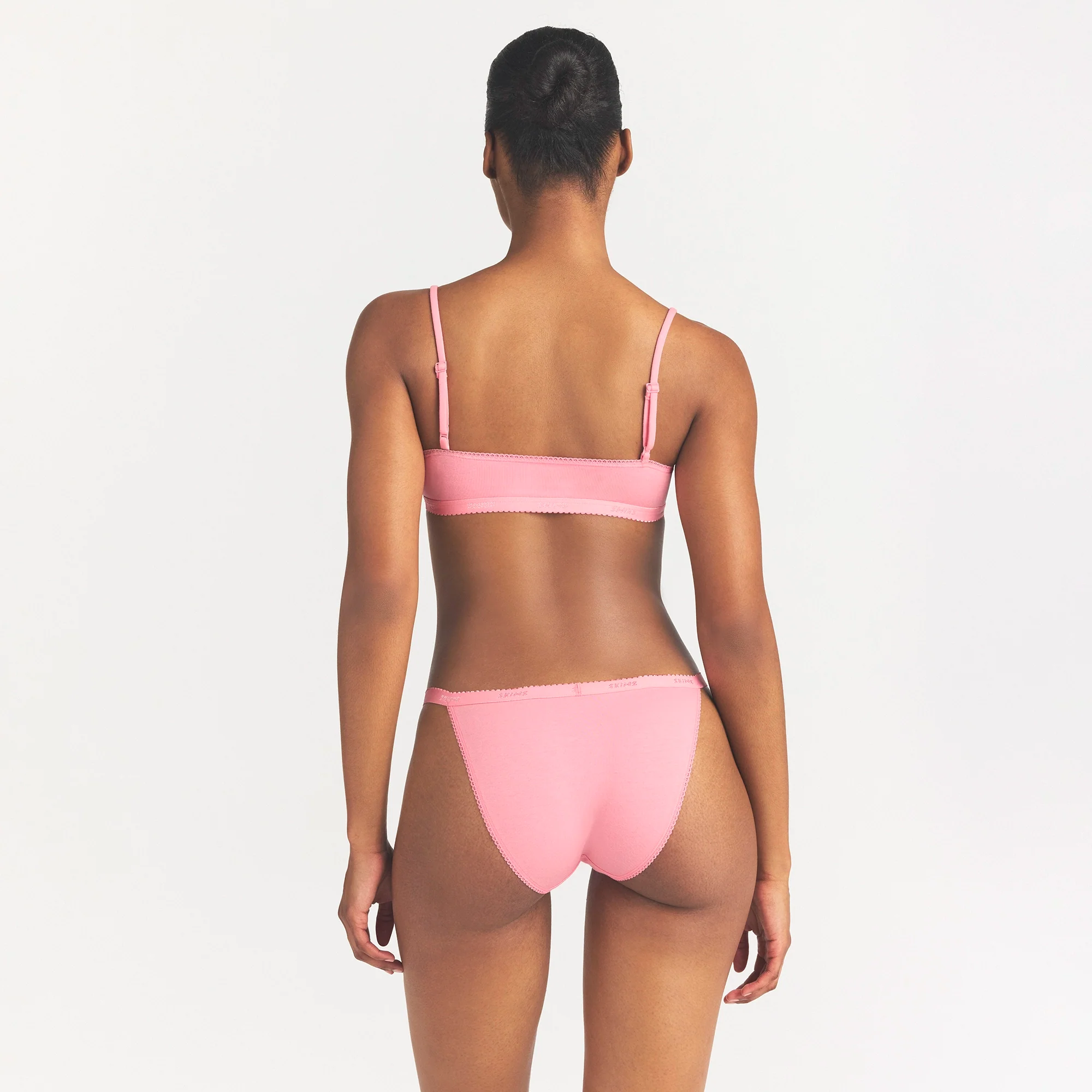 LIGHTWEIGHT COTTON LOGO PICOT STRING BIKINI | MELON TONAL - Image 4