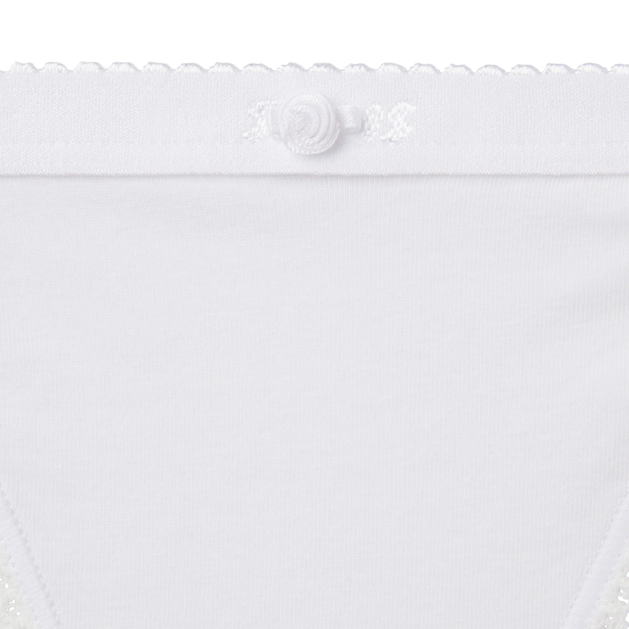LIGHTWEIGHT COTTON LOGO PICOT STRING BIKINI | SNOW - Image 5