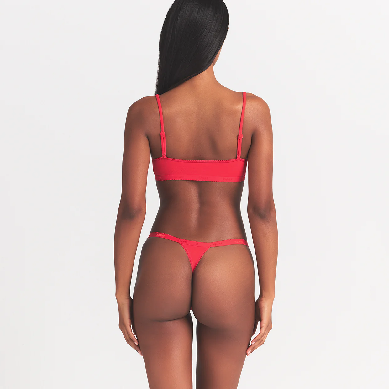 LIGHTWEIGHT COTTON LOGO PICOT THONG | RUBY TONAL - Image 4