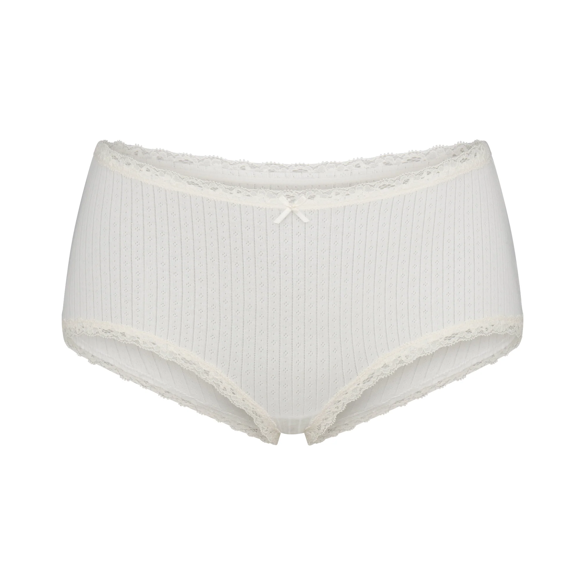 LIGHTWEIGHT COTTON POINTELLE LACE BOY SHORT | MARBLE TONAL