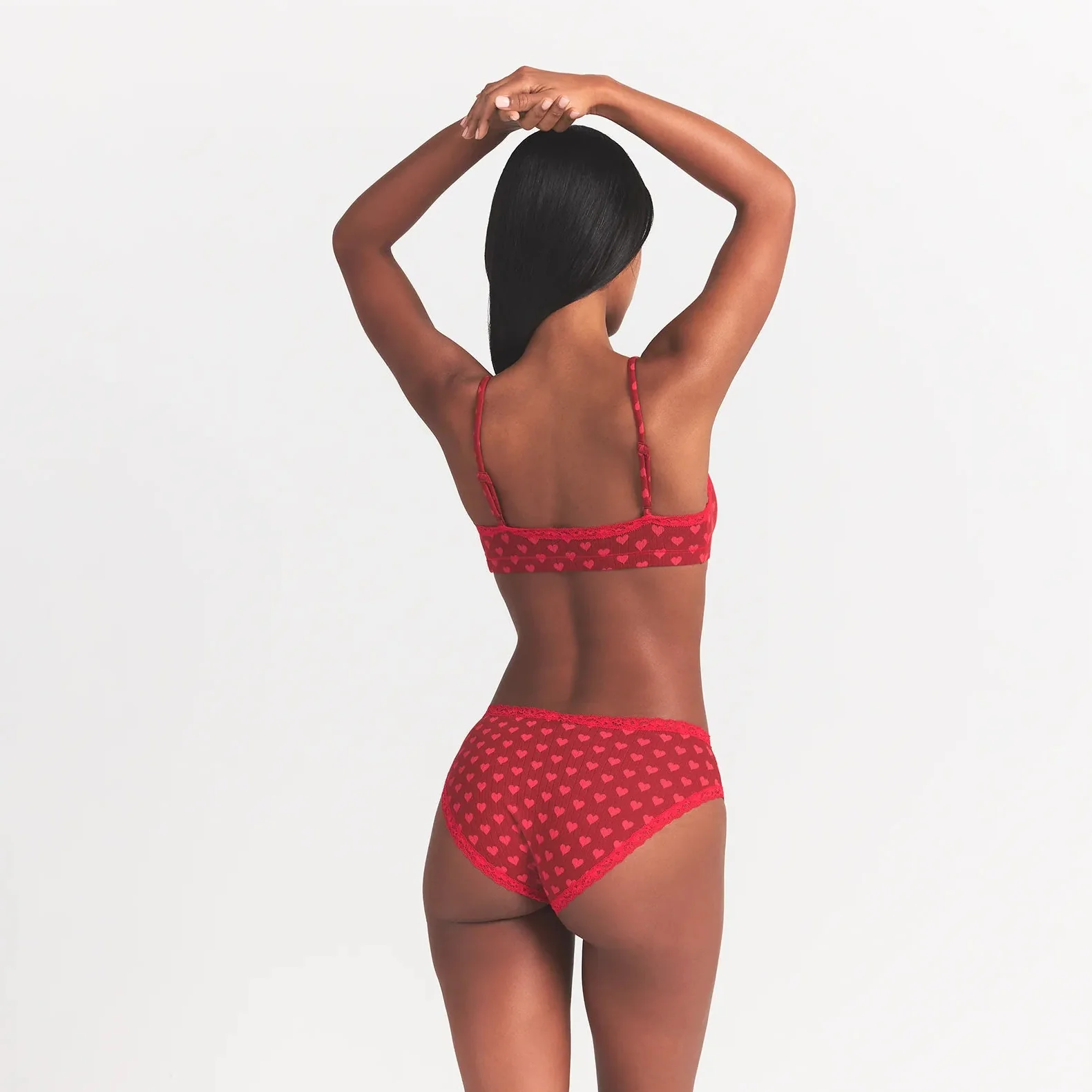 LIGHTWEIGHT COTTON POINTELLE LACE BRIEF | BRICK HEART HALFDROP - Image 4