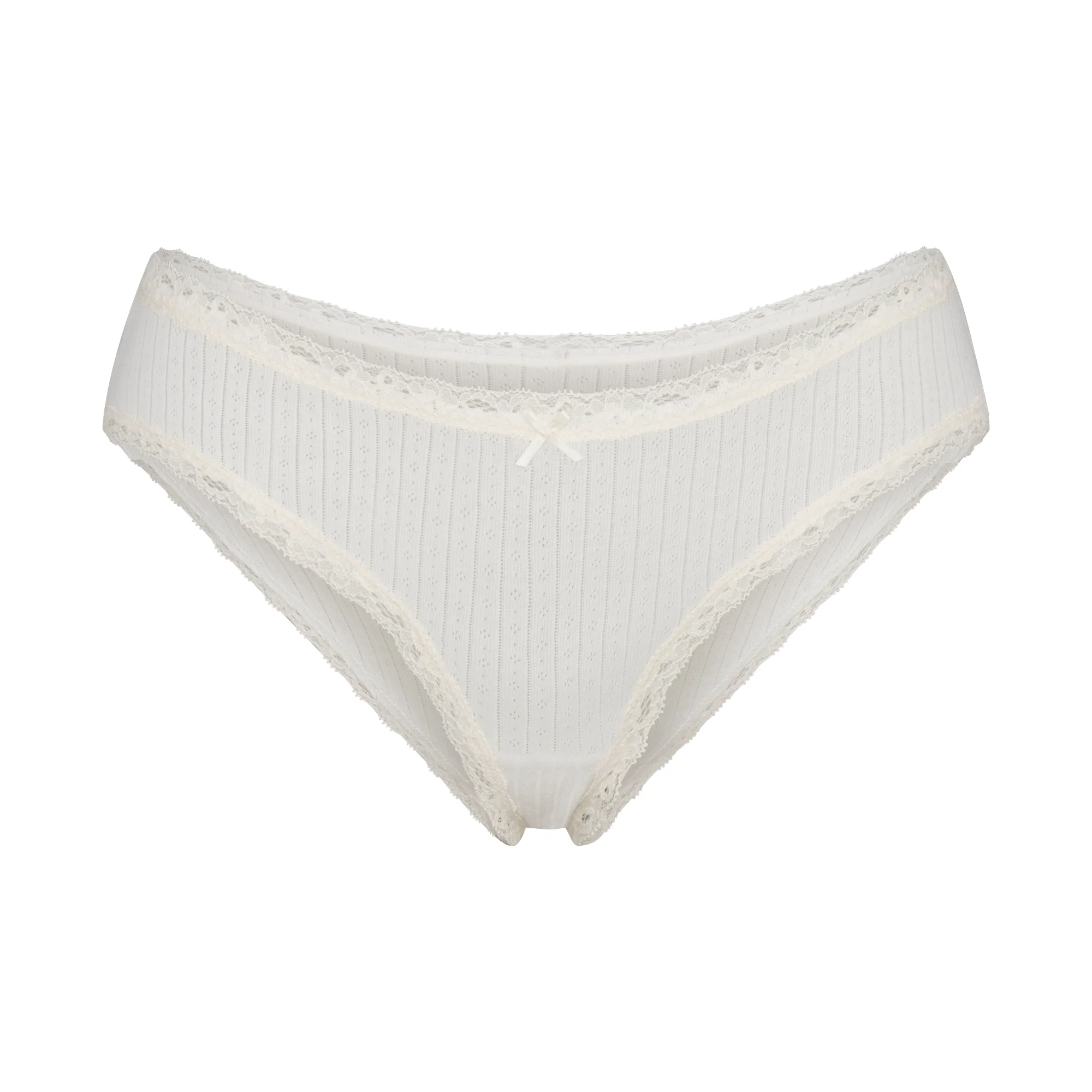 LIGHTWEIGHT COTTON POINTELLE LACE BRIEF | MARBLE TONAL
