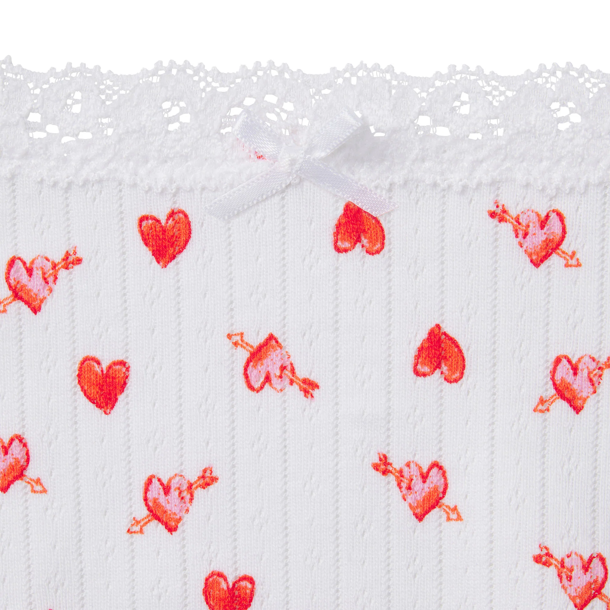 LIGHTWEIGHT COTTON POINTELLE LACE BRIEF | SNOW ARROWED HEARTS - Image 5