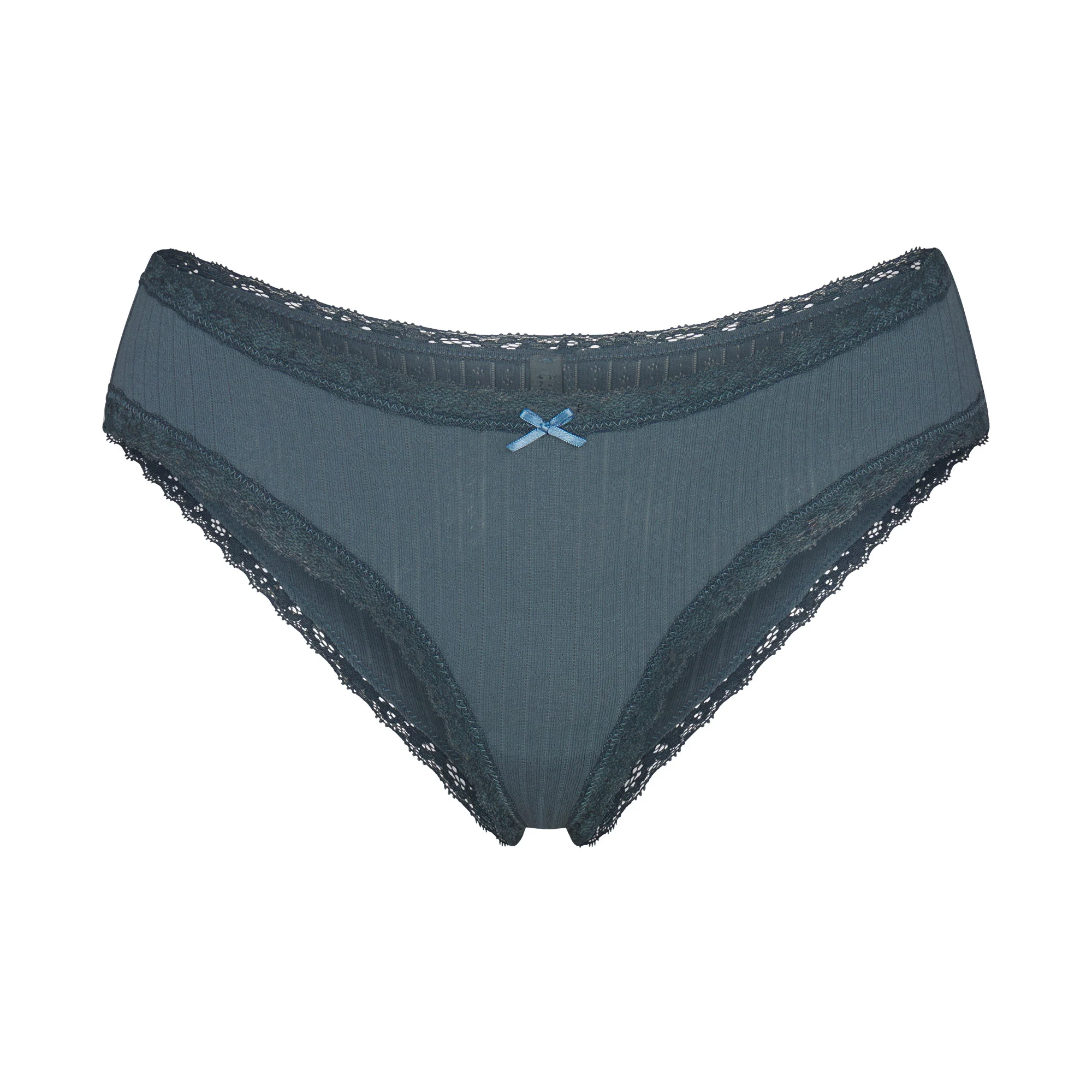 LIGHTWEIGHT COTTON POINTELLE LACE BRIEF | ZIRCON TONAL