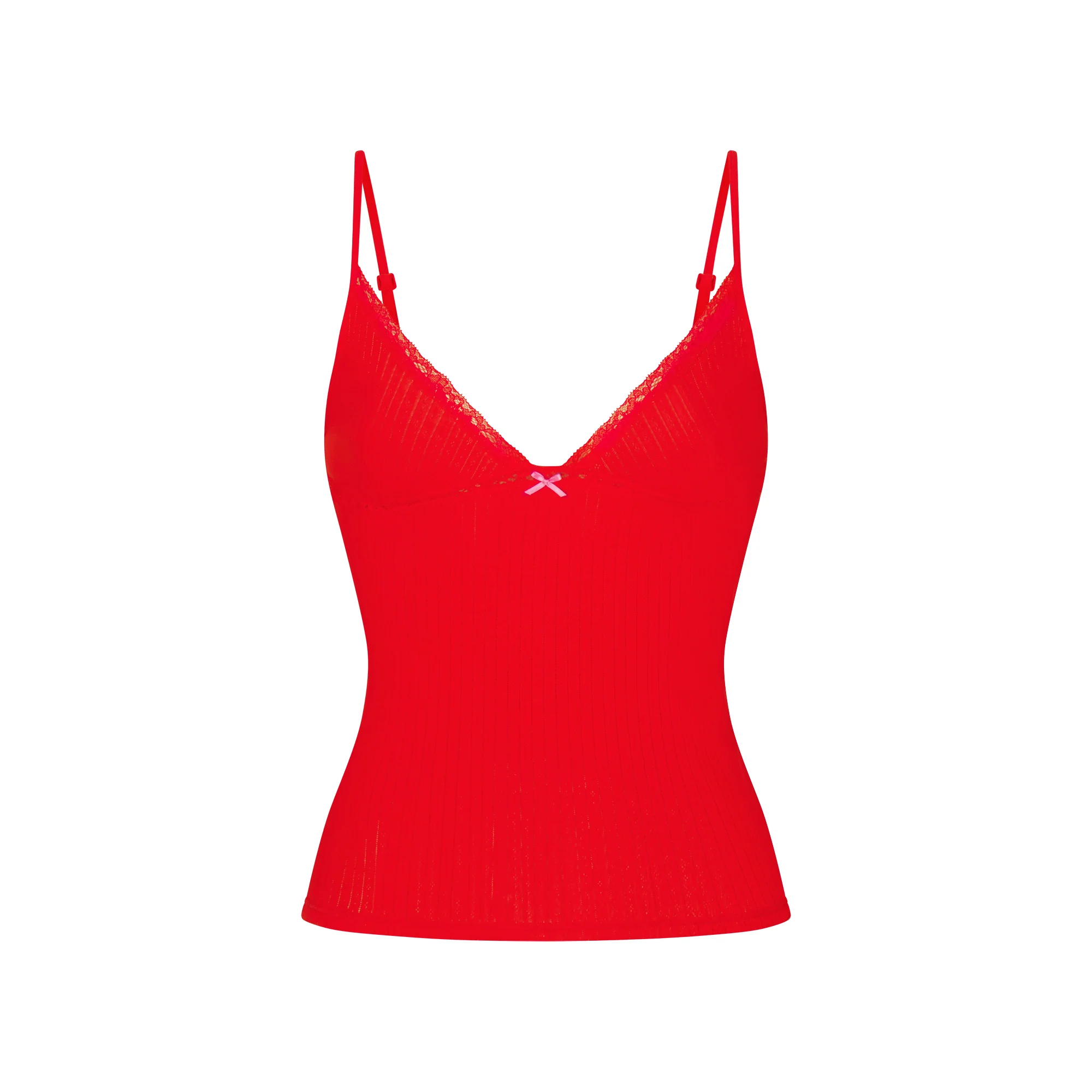 LIGHTWEIGHT COTTON POINTELLE LACE CAMI AND BOY SHORT SET | RUBY TONAL - Image 6