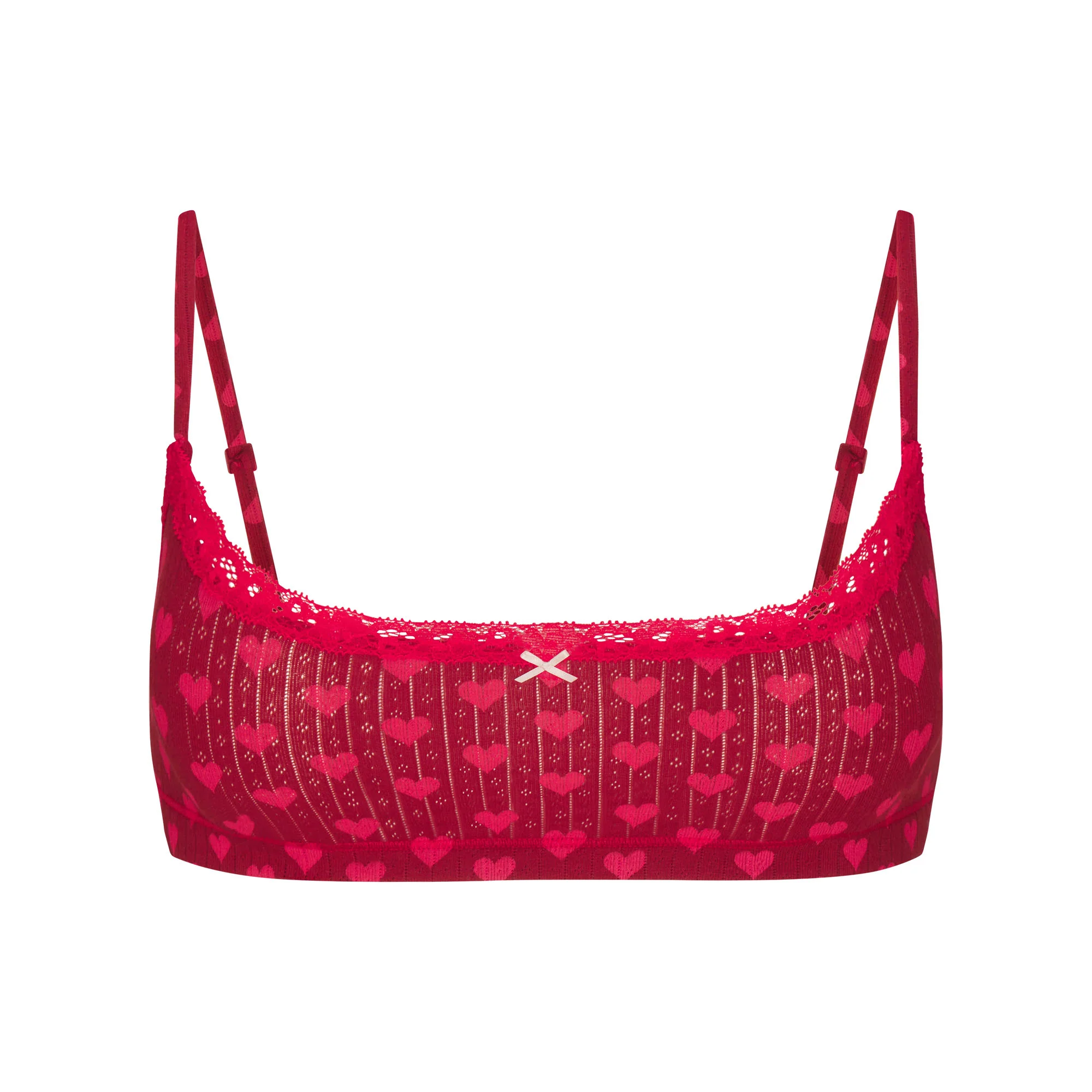 LIGHTWEIGHT COTTON POINTELLE SCOOP BRALETTE | BRICK HEART HALFDROP