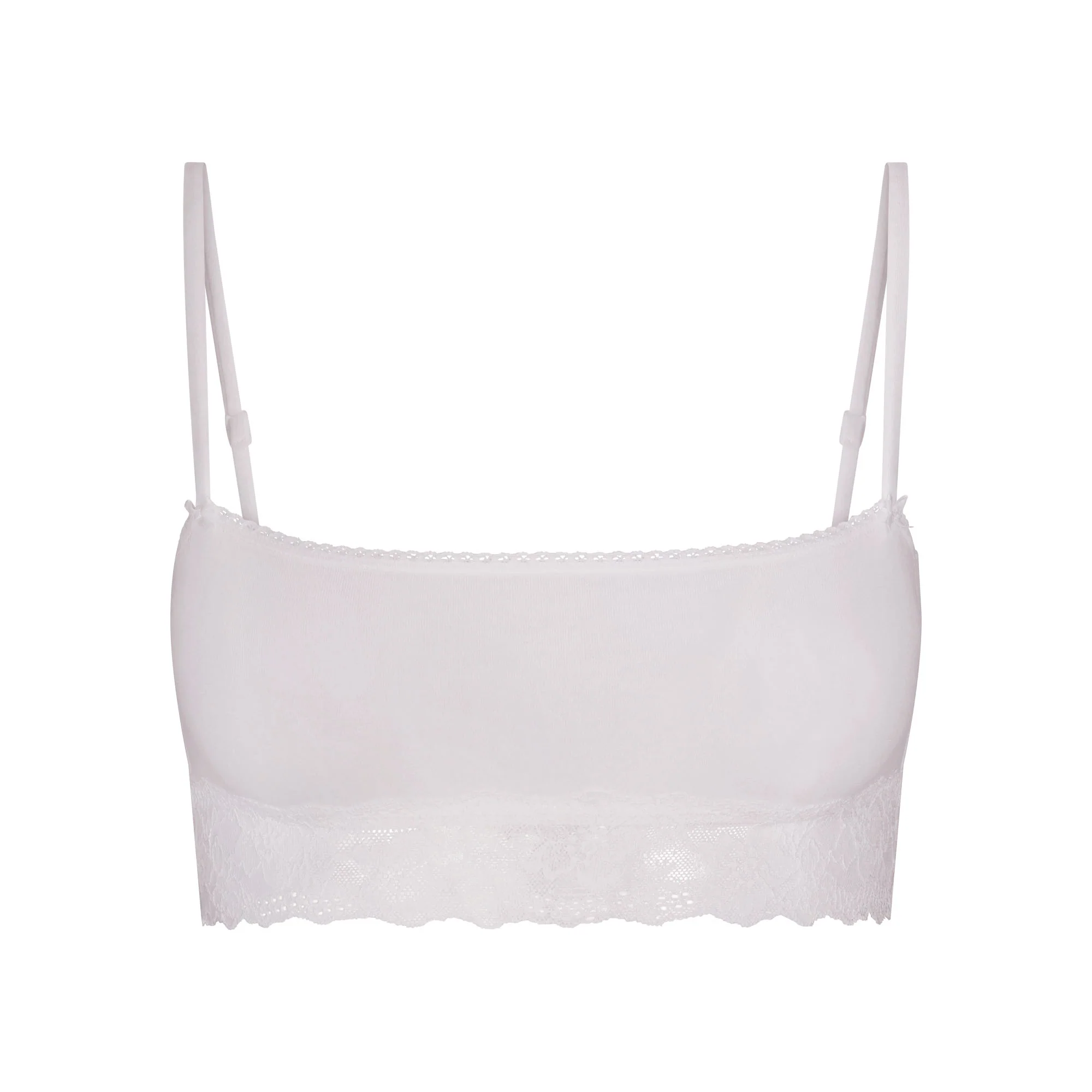 LIGHTWEIGHT COTTON STRAIGHT NECK BRALETTE | SNOW