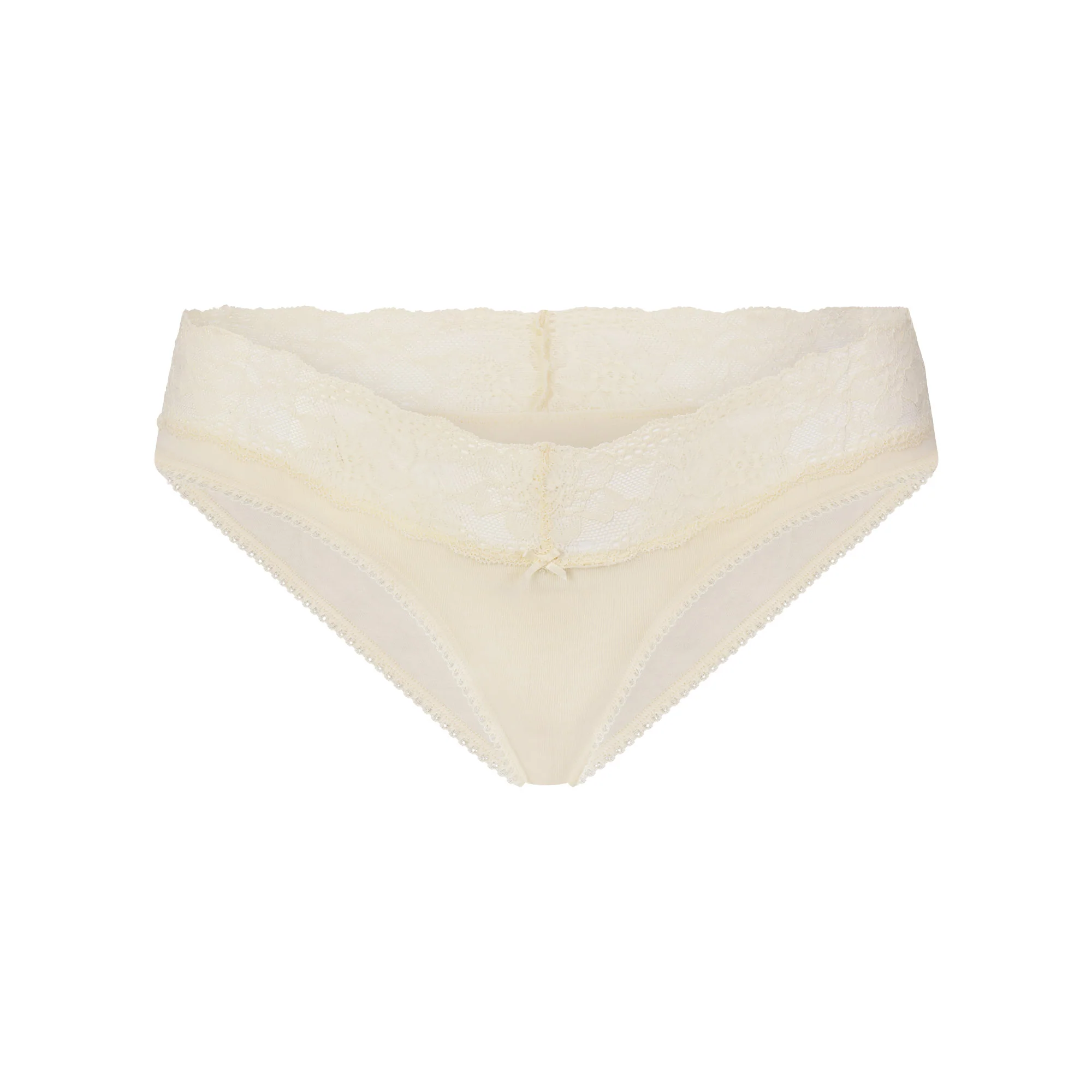 LIGHTWEIGHT COTTON WIDE LACE BRIEF | BUTTER TONAL