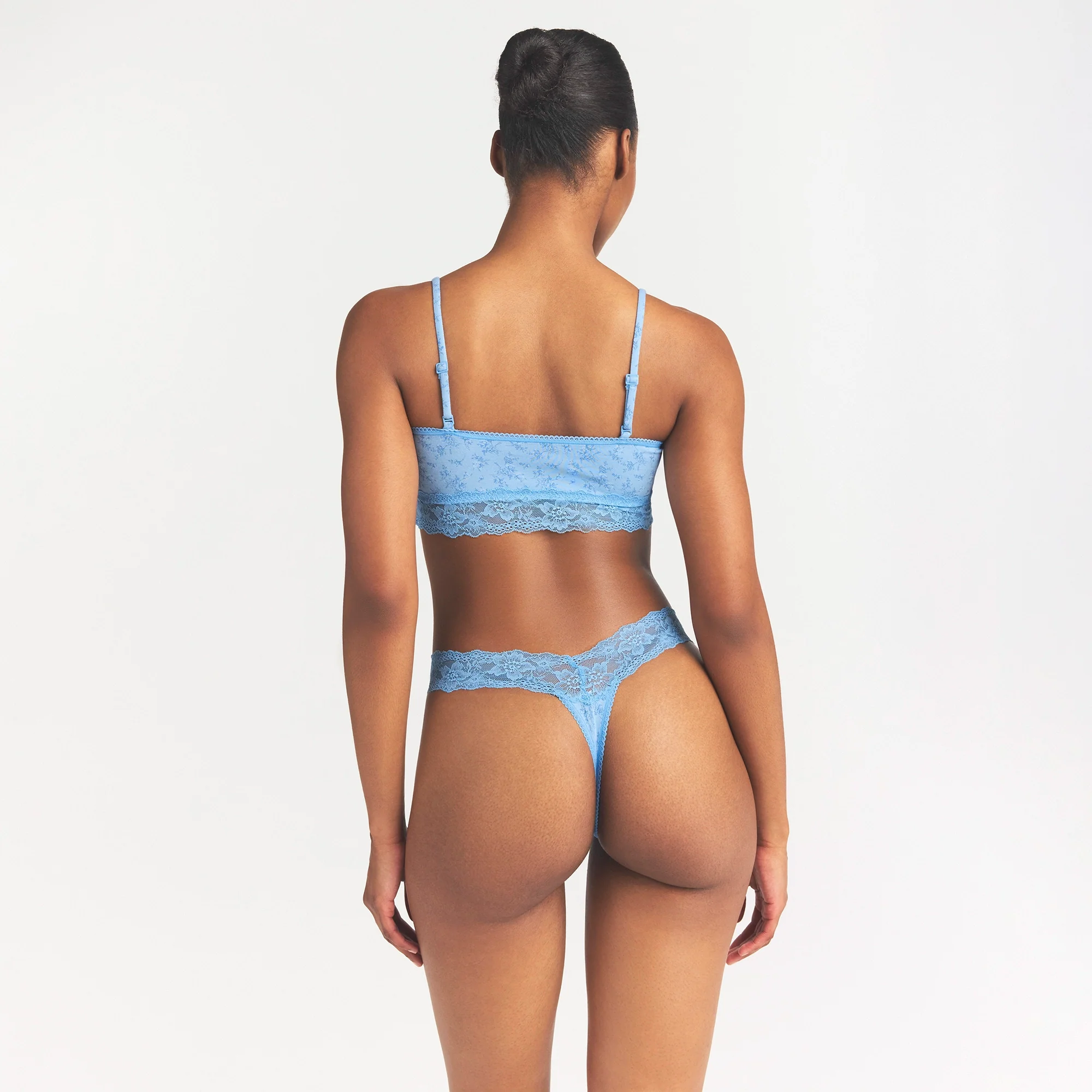 LIGHTWEIGHT COTTON WIDE LACE THONG | SURF DAINTY FLORAL PRINT - Image 4